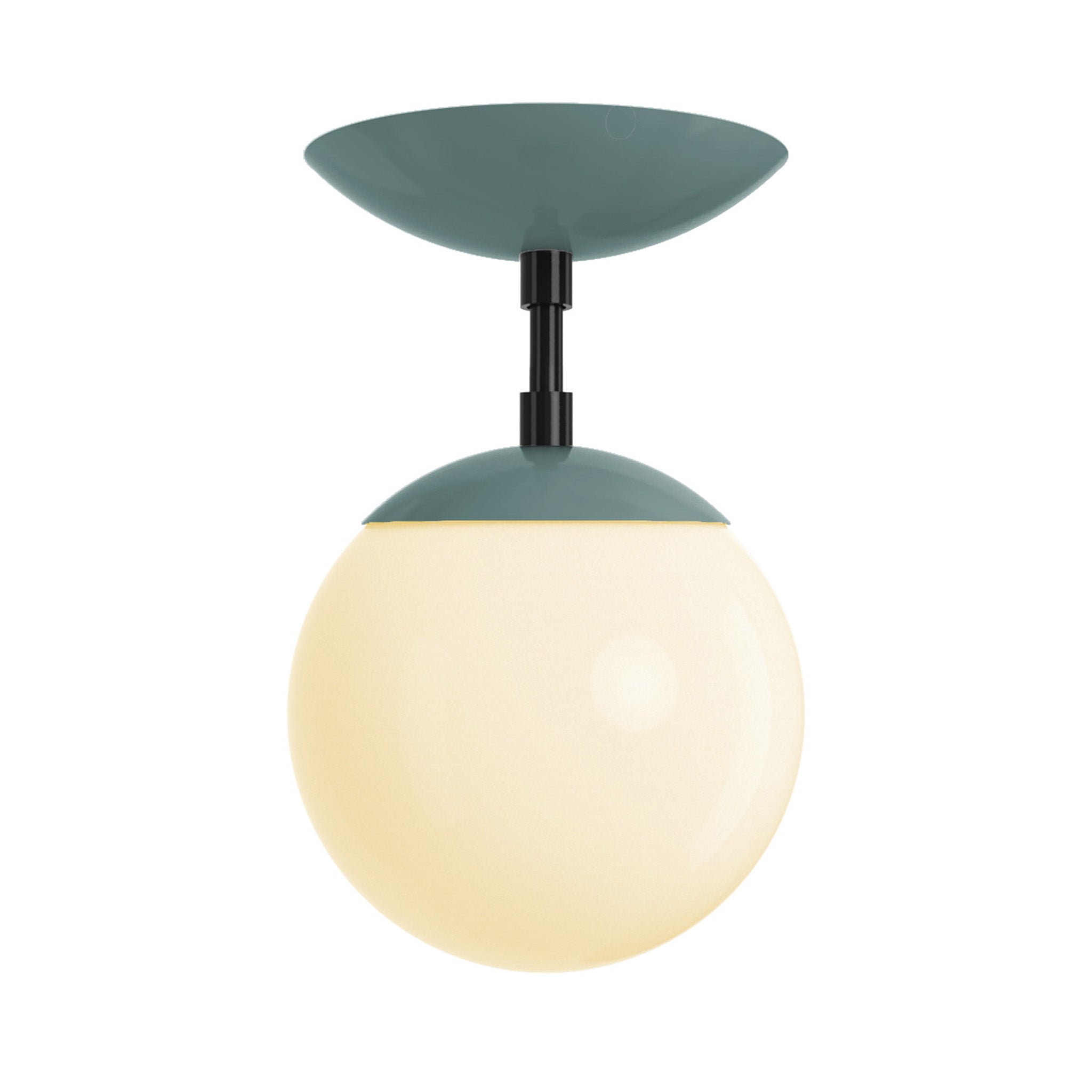 Black and lagoon cap globe flush mount 6" dutton brown lighting
