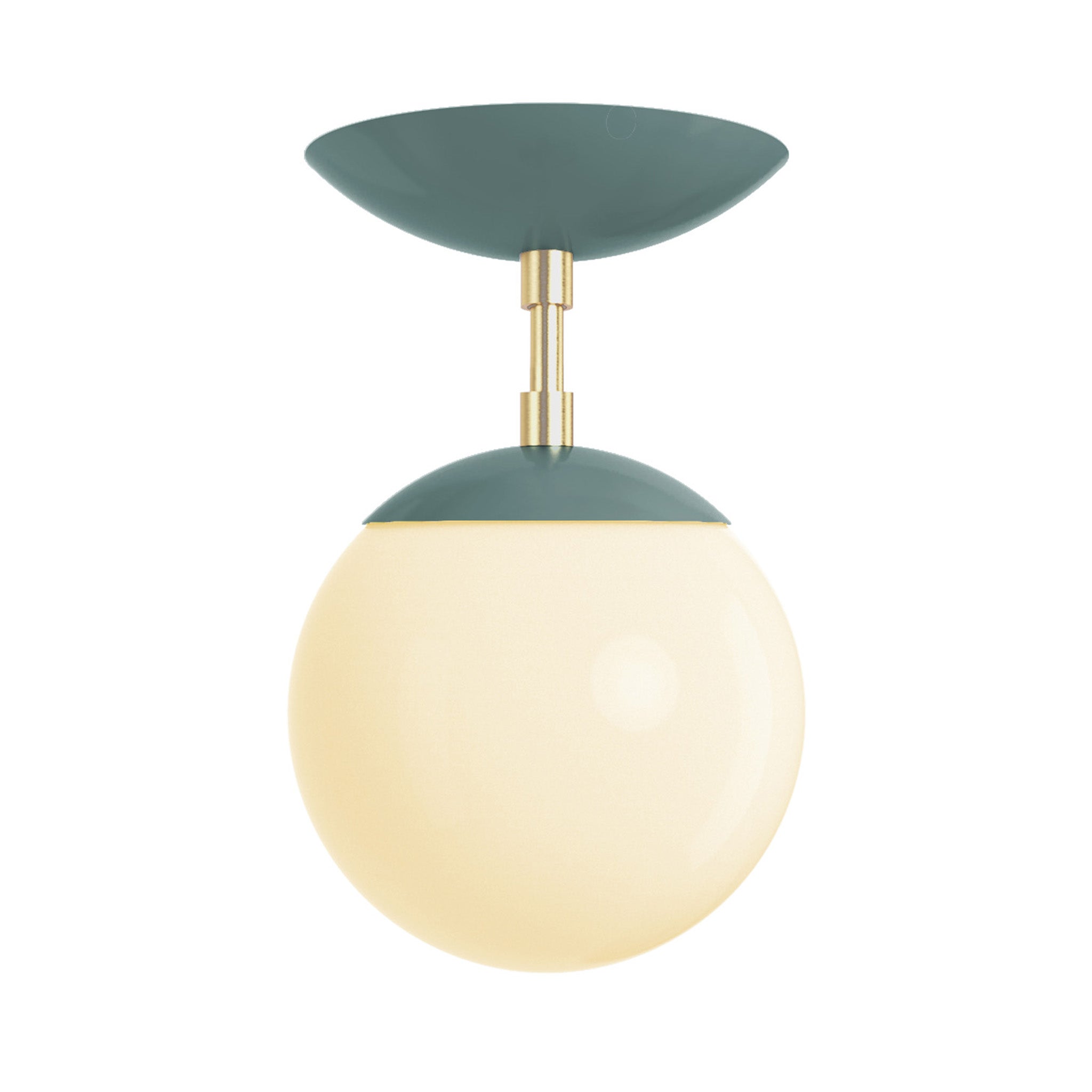 Brass and lagoon cap globe flush mount 6" dutton brown lighting