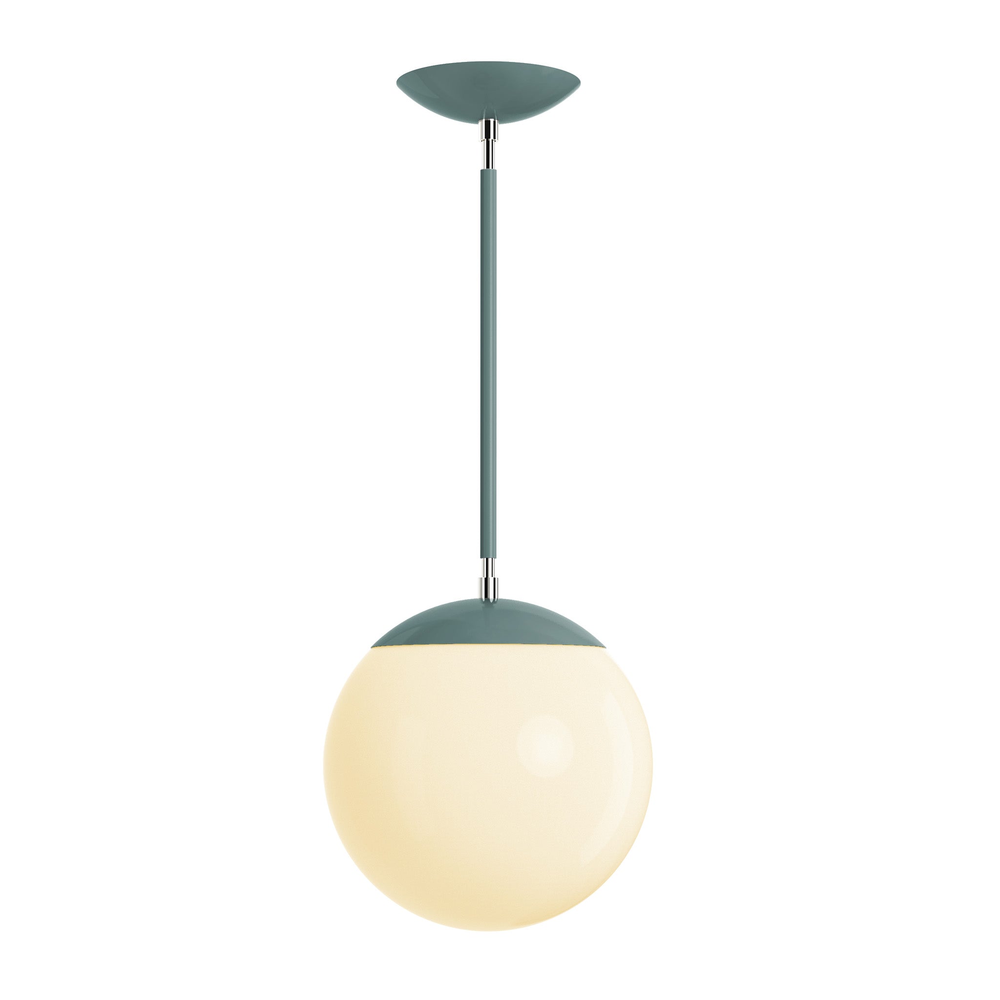 Polished nickel and lagoon cap globe pendant 10" dutton brown lighting