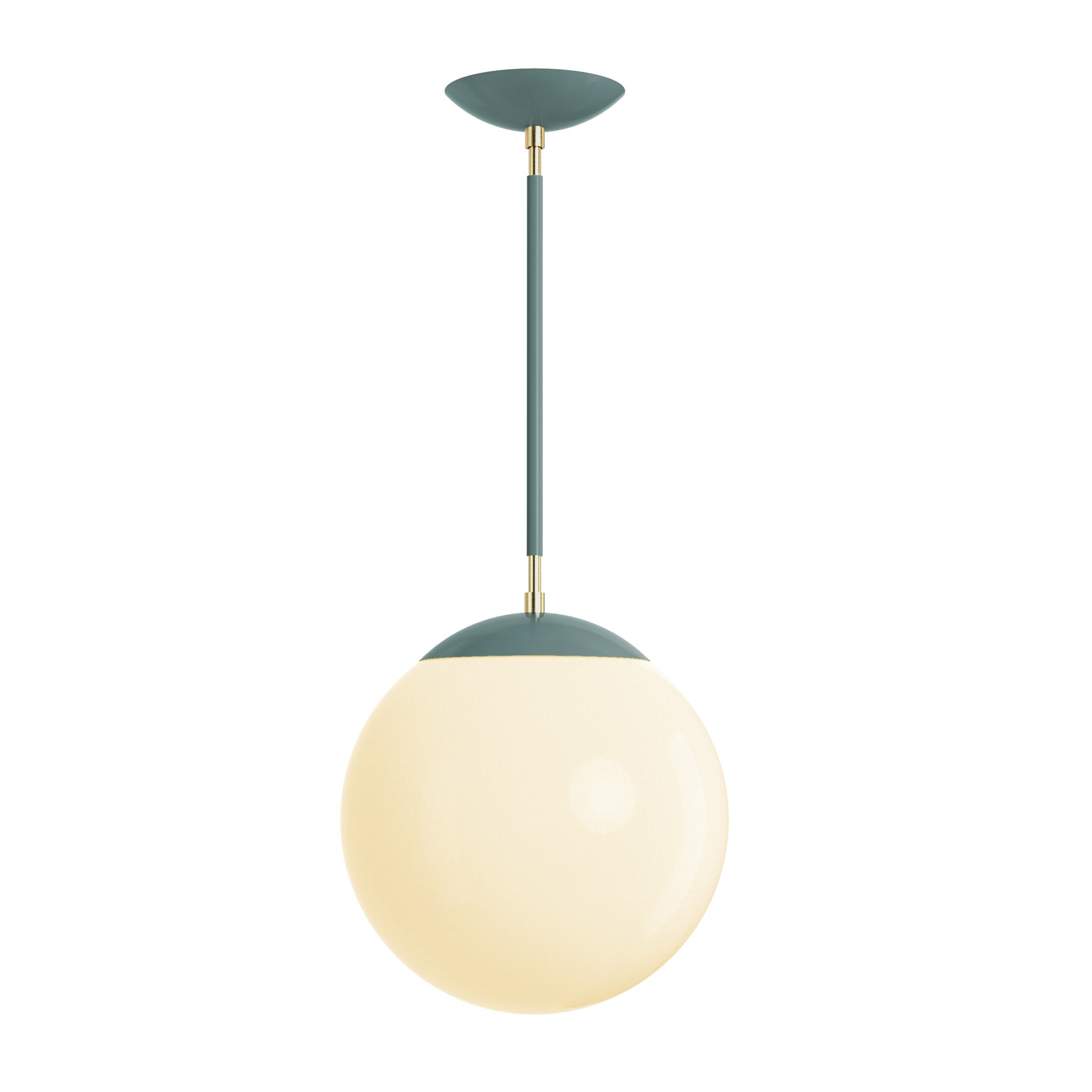 Brass and lagoon cap globe pendant 12" dutton brown lighting