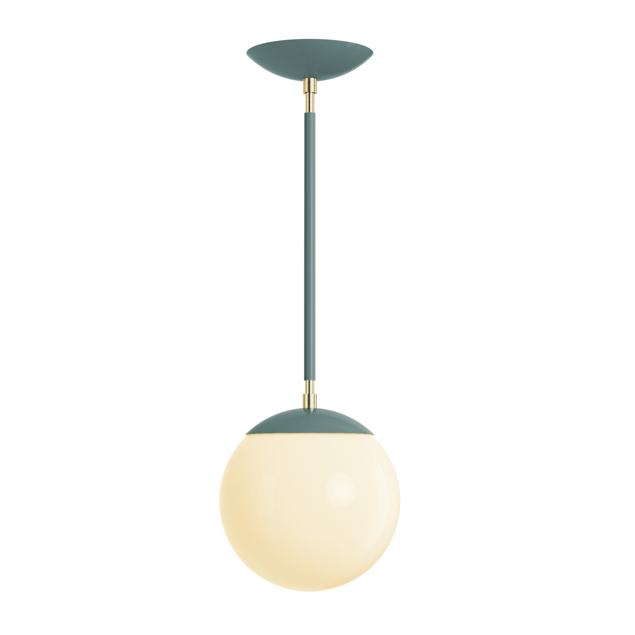 Brass and lagoon cap globe pendant 8" dutton brown lighting