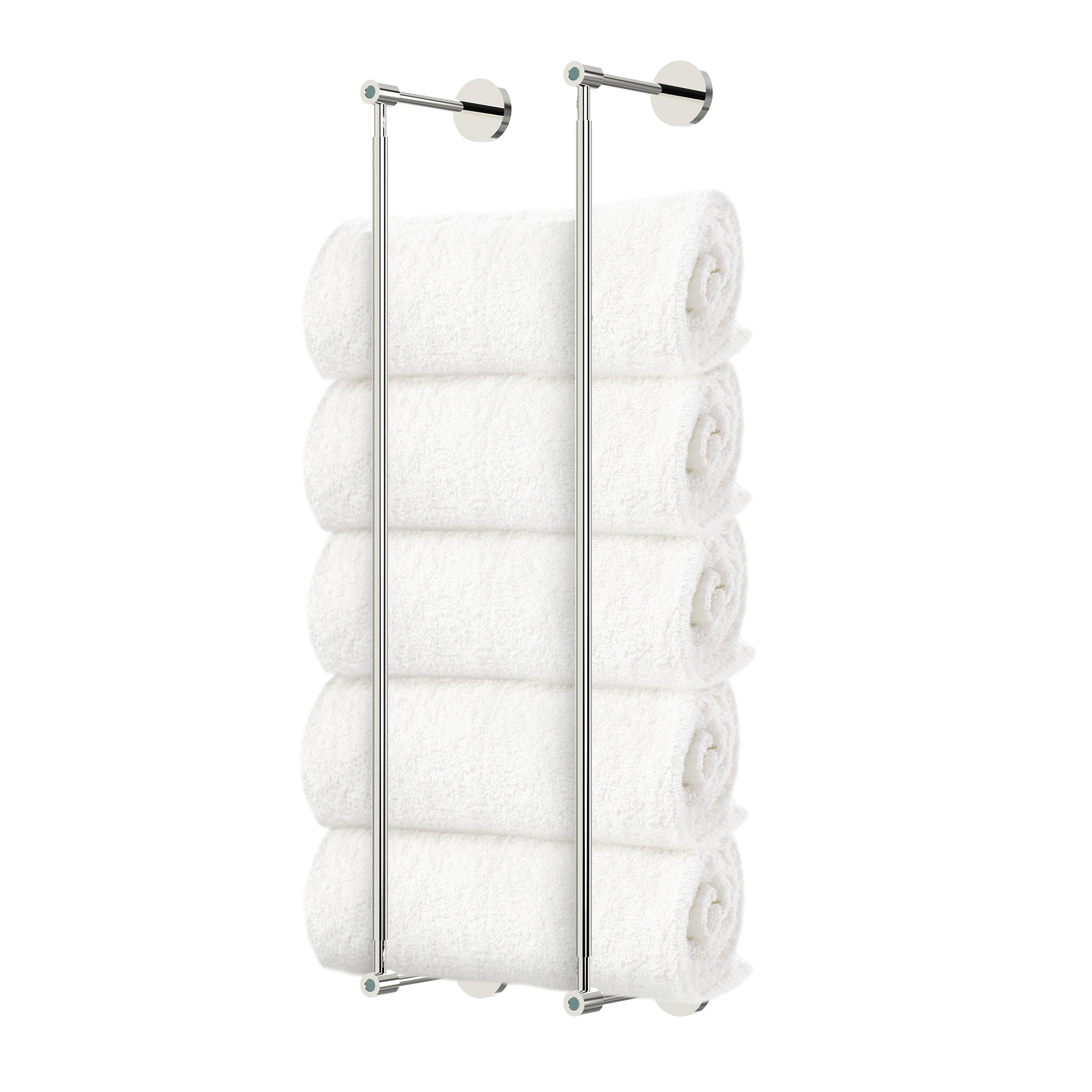 Nickel and lagoon head towel rack 24 inch dutton brown hardware
