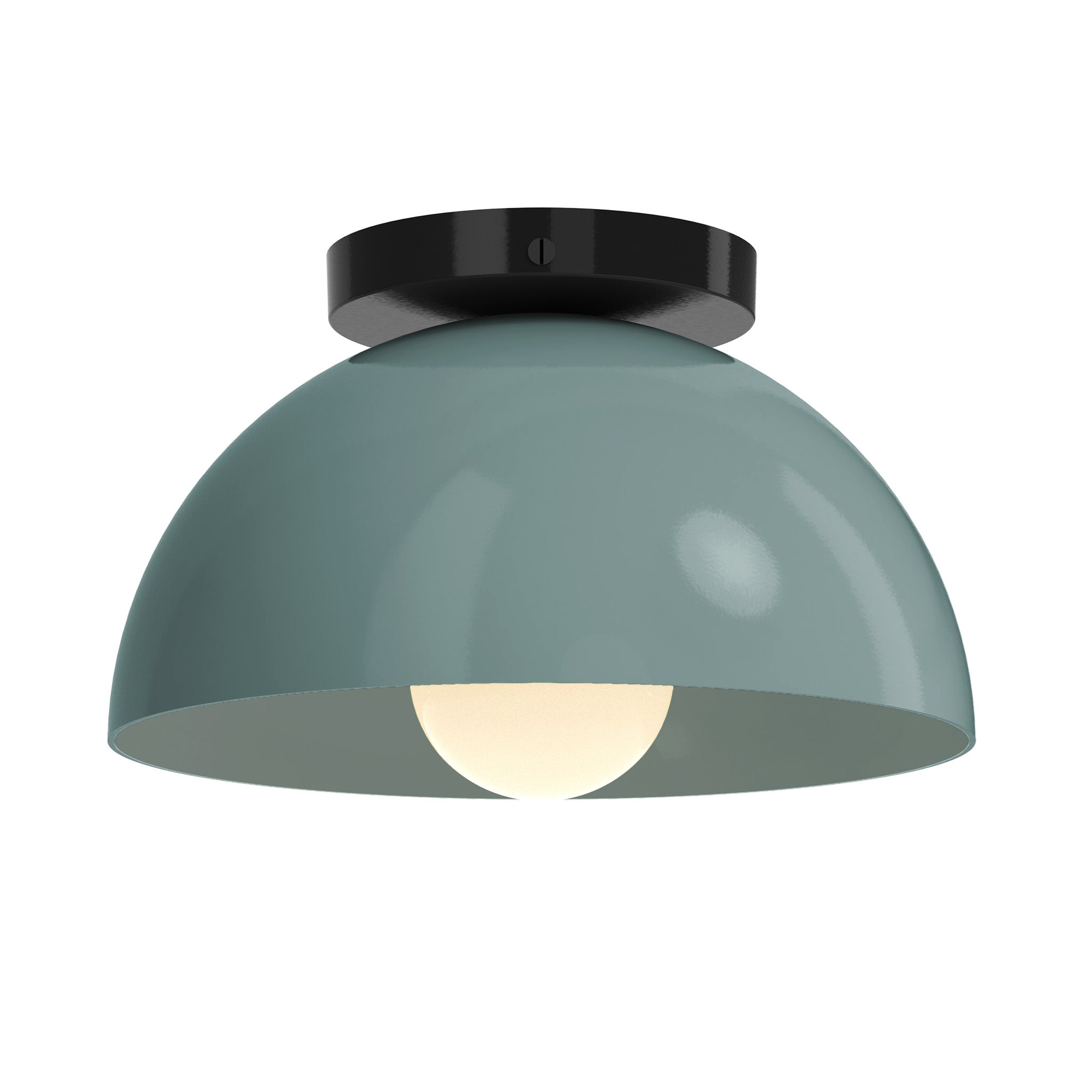 Black and lagoon color Hemi flush mount 10" Dutton Brown lighting