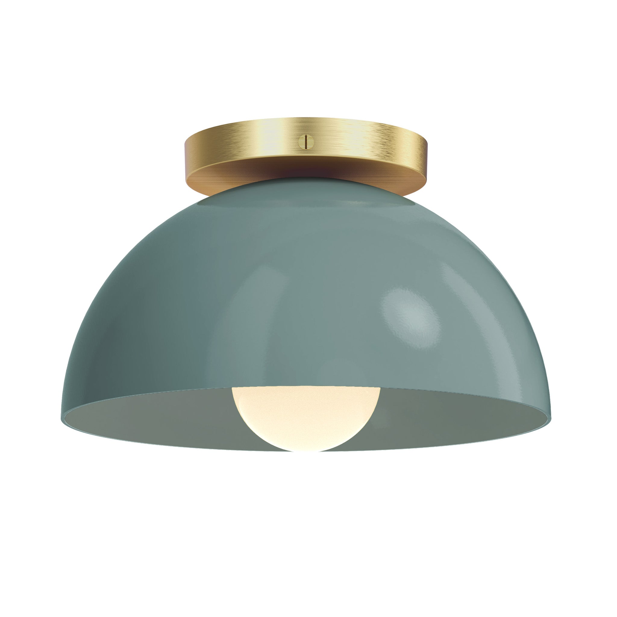 Brass and lagoon color Hemi flush mount 10" Dutton Brown lighting