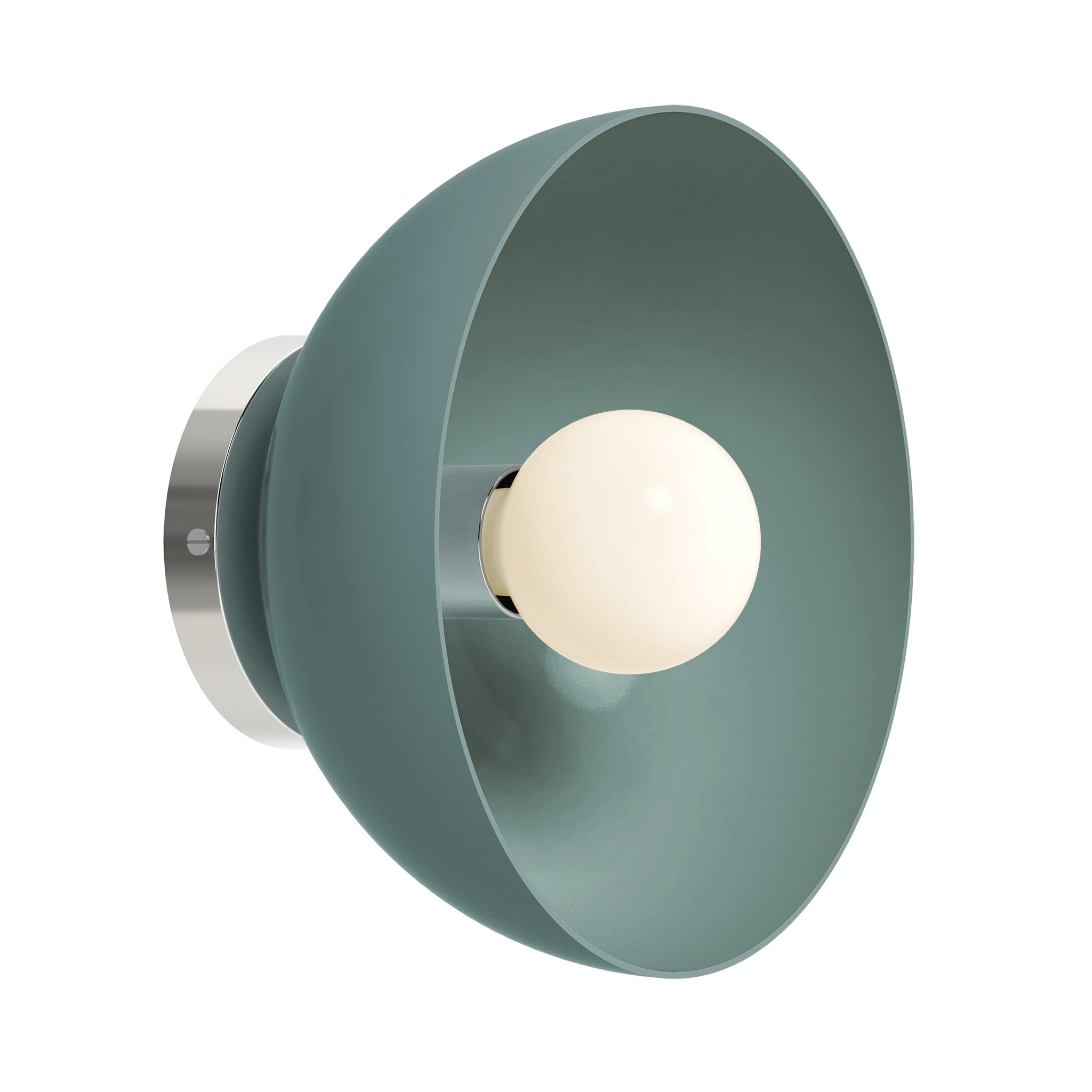 Nickel and python green color hemi dome sconce 10" Dutton Brown lighting