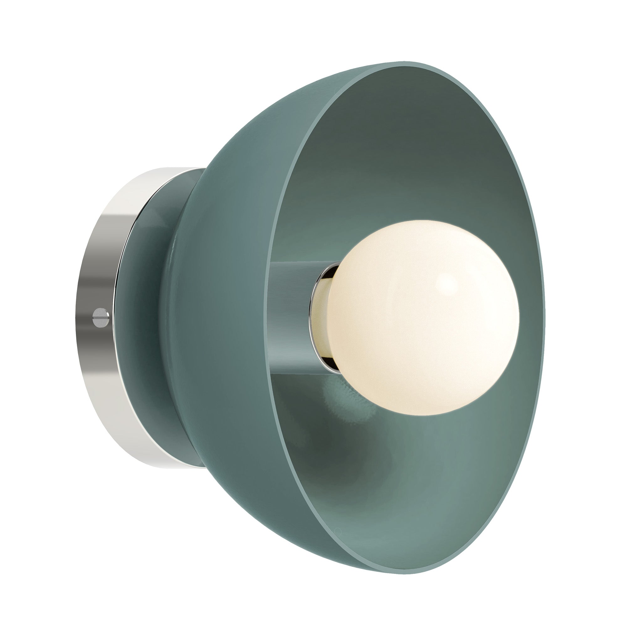 Nickel and python green color Hemi sconce 8" Dutton Brown lighting