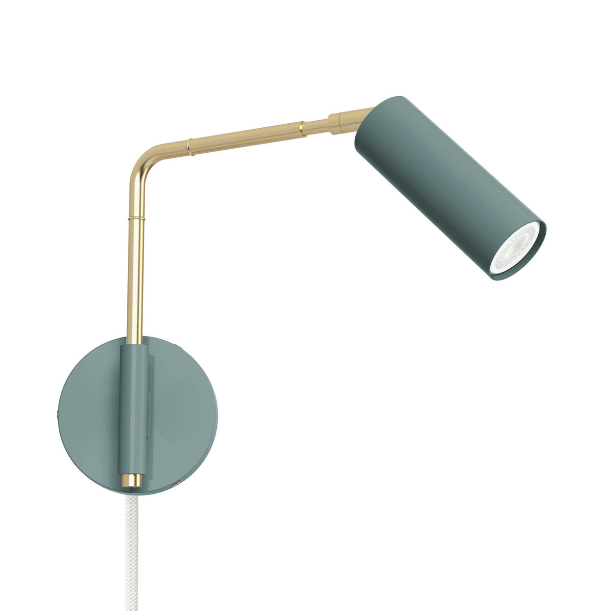 brass lagoon color reader swing arm plug-in sconce - 9" arm dutton brown lighting
