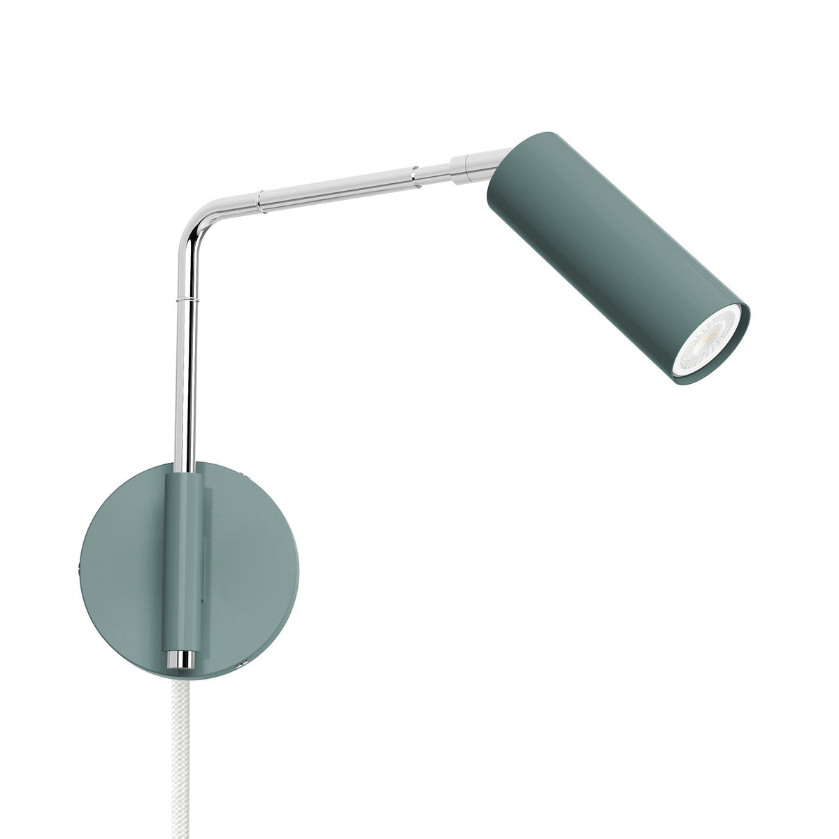 nickel lagoon color reader swing arm plug-in sconce - 9" arm dutton brown lighting