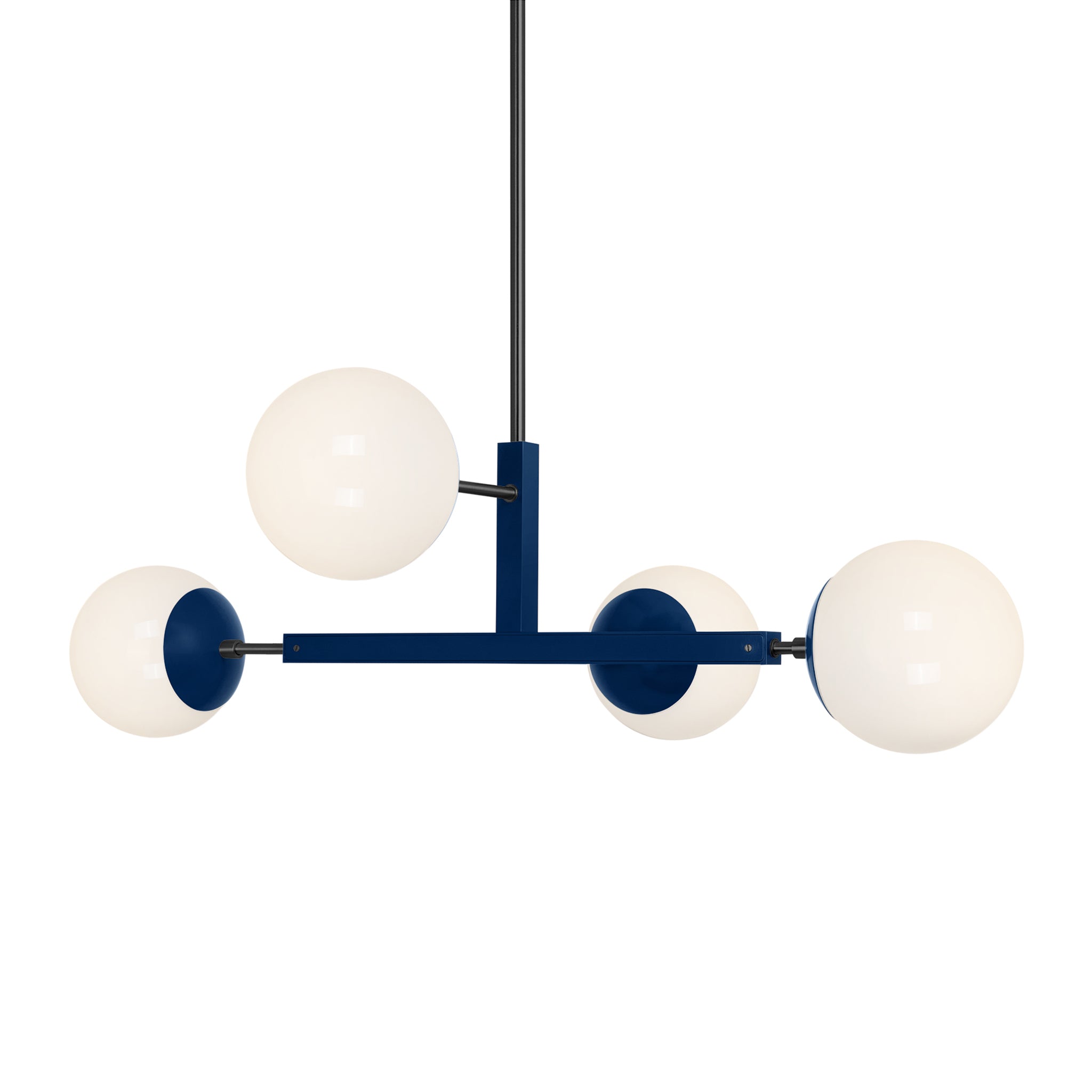 Black and cobalt color Status chandelier 35" Dutton Brown lighting
