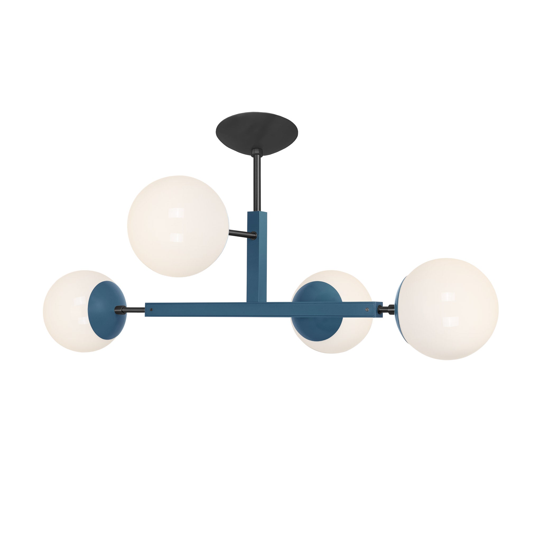 Black and slate blue color Status flush mount Dutton Brown lighting