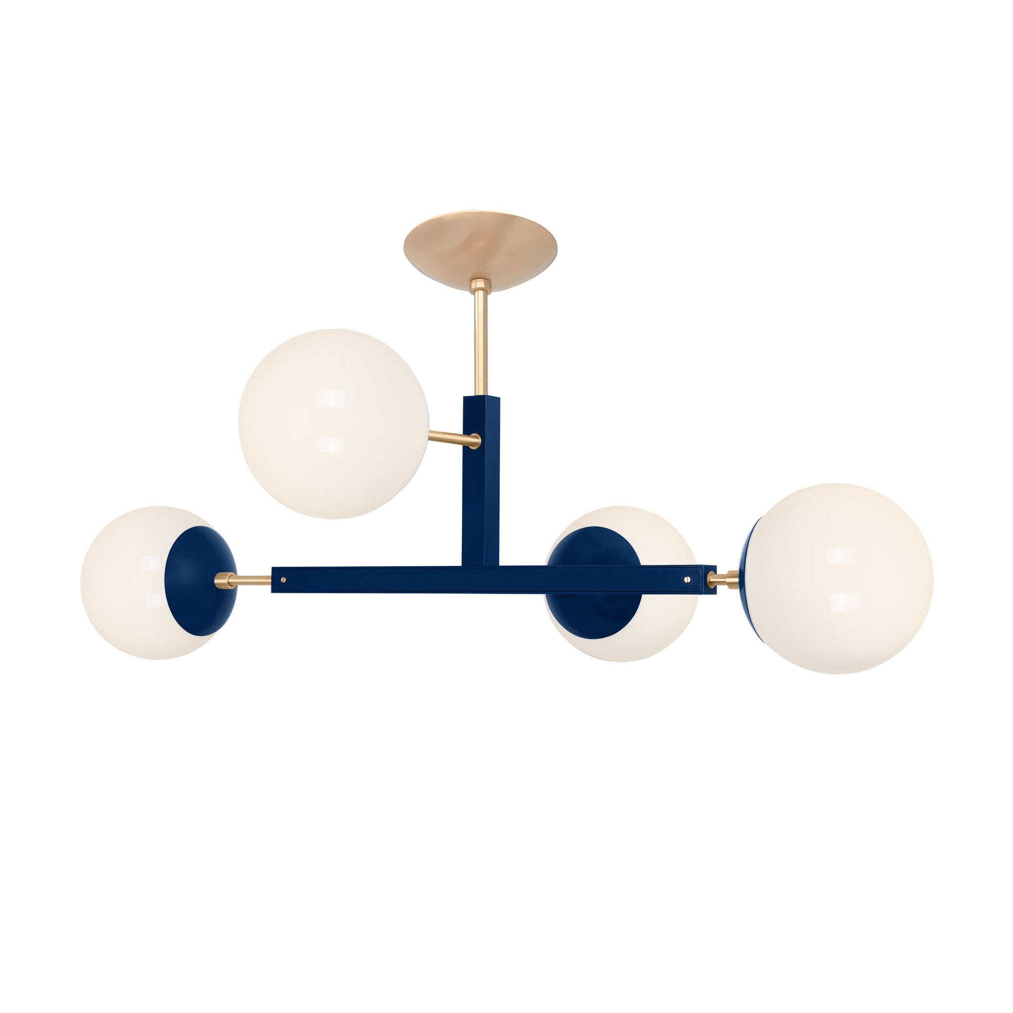 Brass and cobalt color Status flush mount Dutton Brown lighting