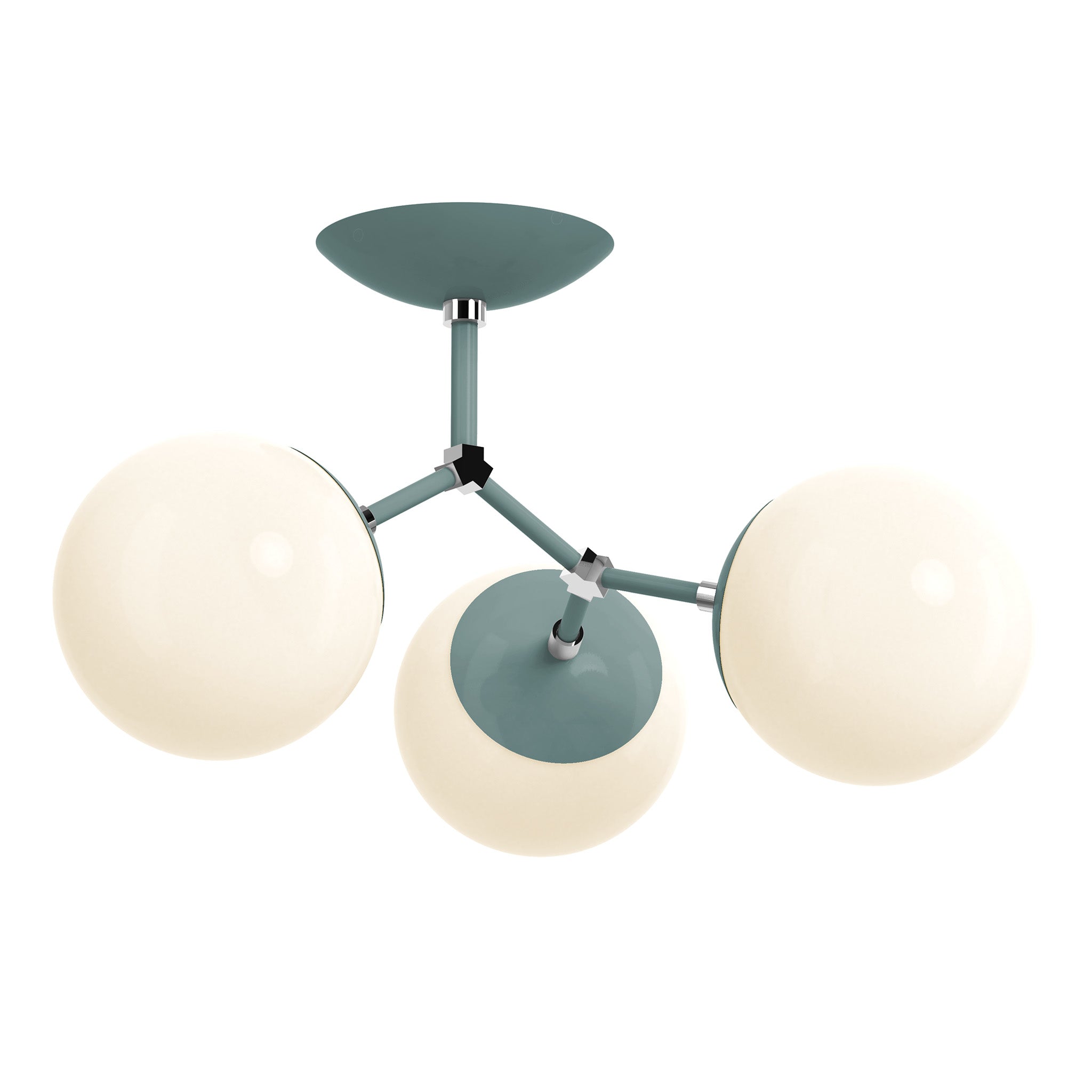 Nickel and lagoon color Supreme flush mount Dutton Brown lighting