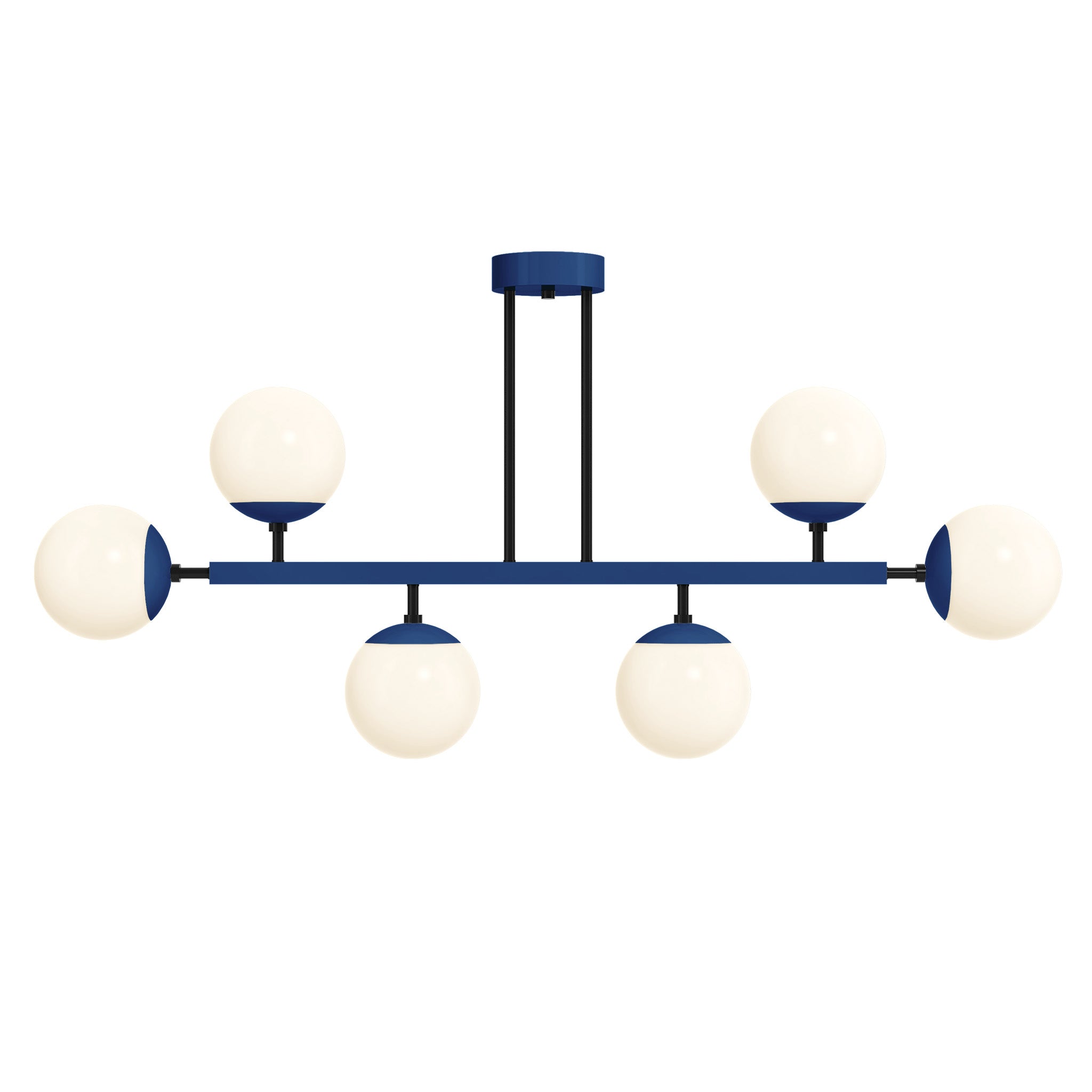 black and cobalt Color Axia Globe Chandelier 46" Dutton Brown lighting