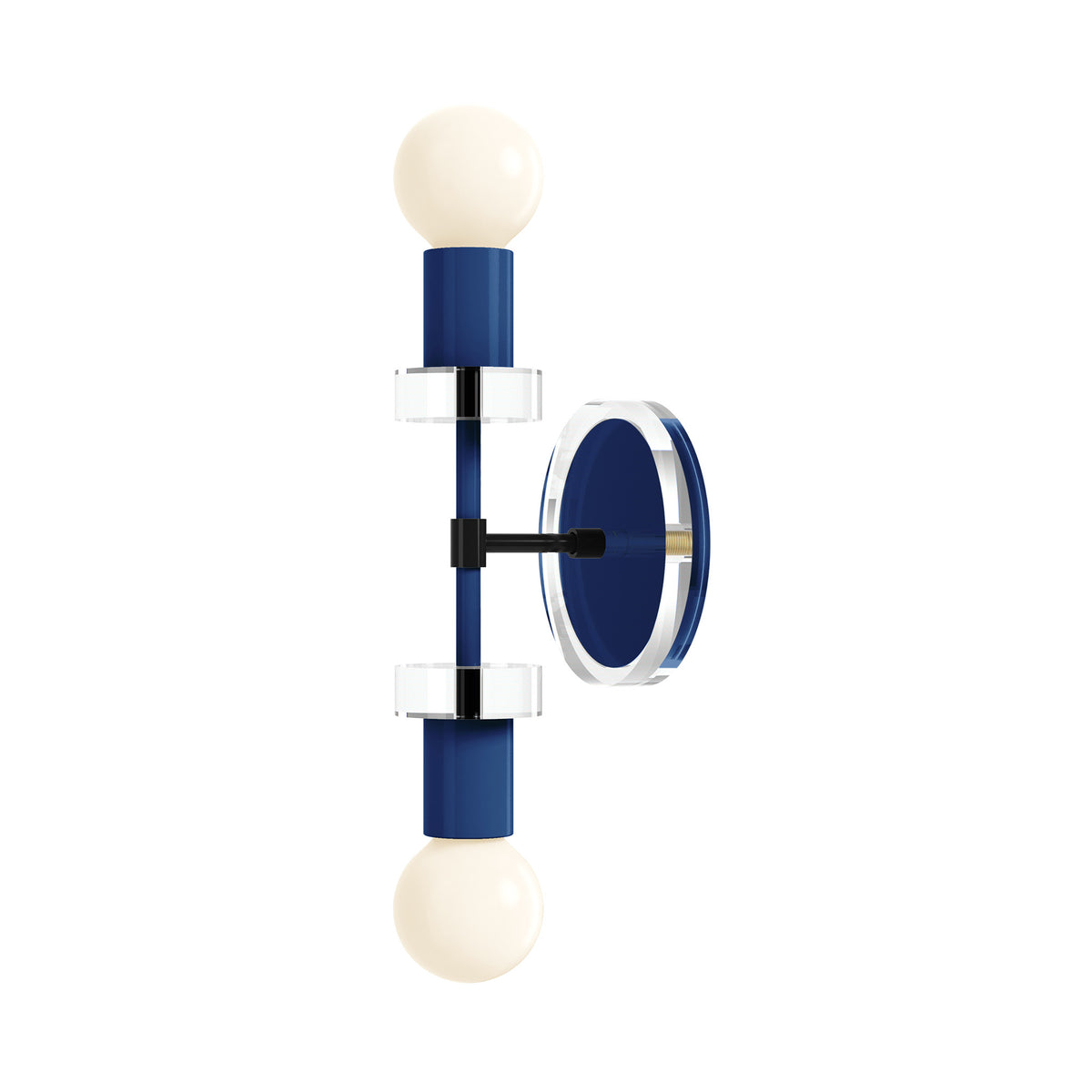 Black and Cobalt Bianca Acrylic Wall Sconce 12" Dutton Brown Lighting
