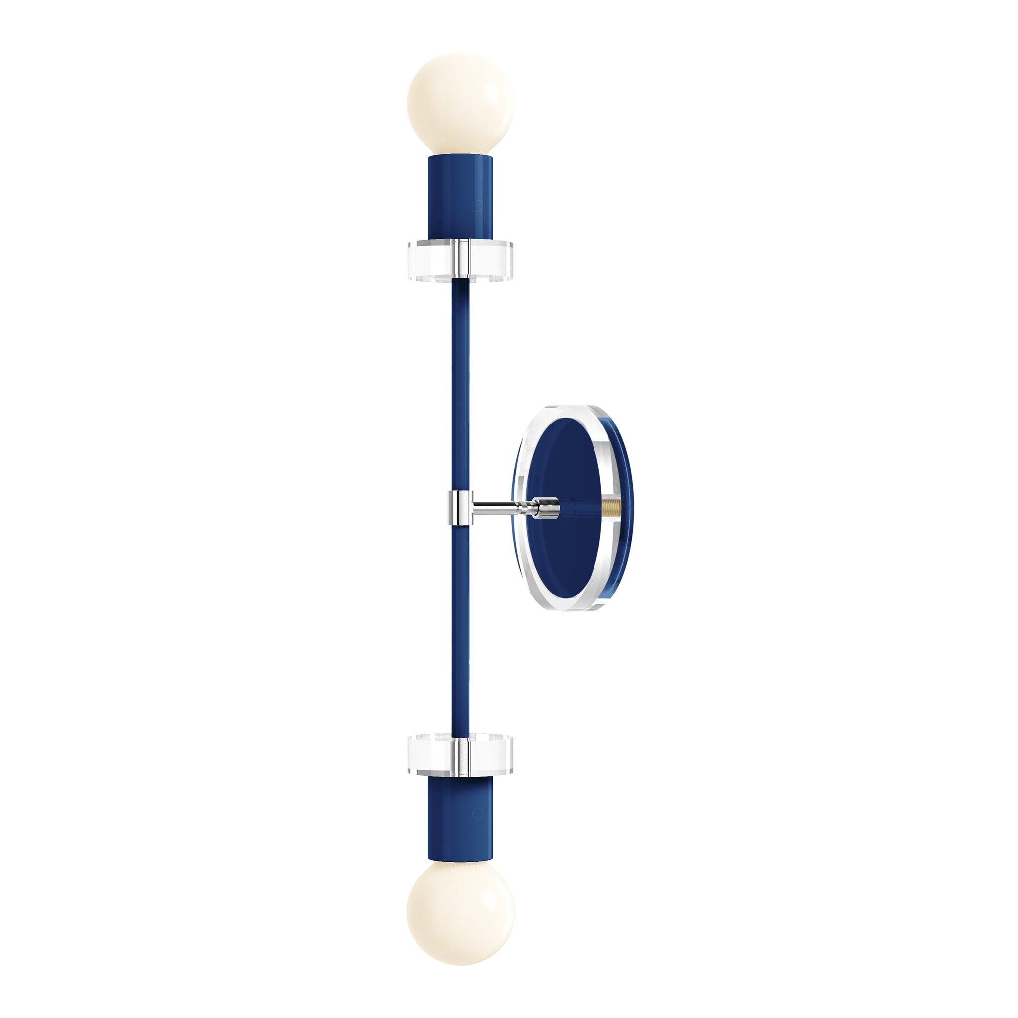 Nickel and Cobalt Bianca Acrylic Wall Sconce 20" Dutton Brown Lighting