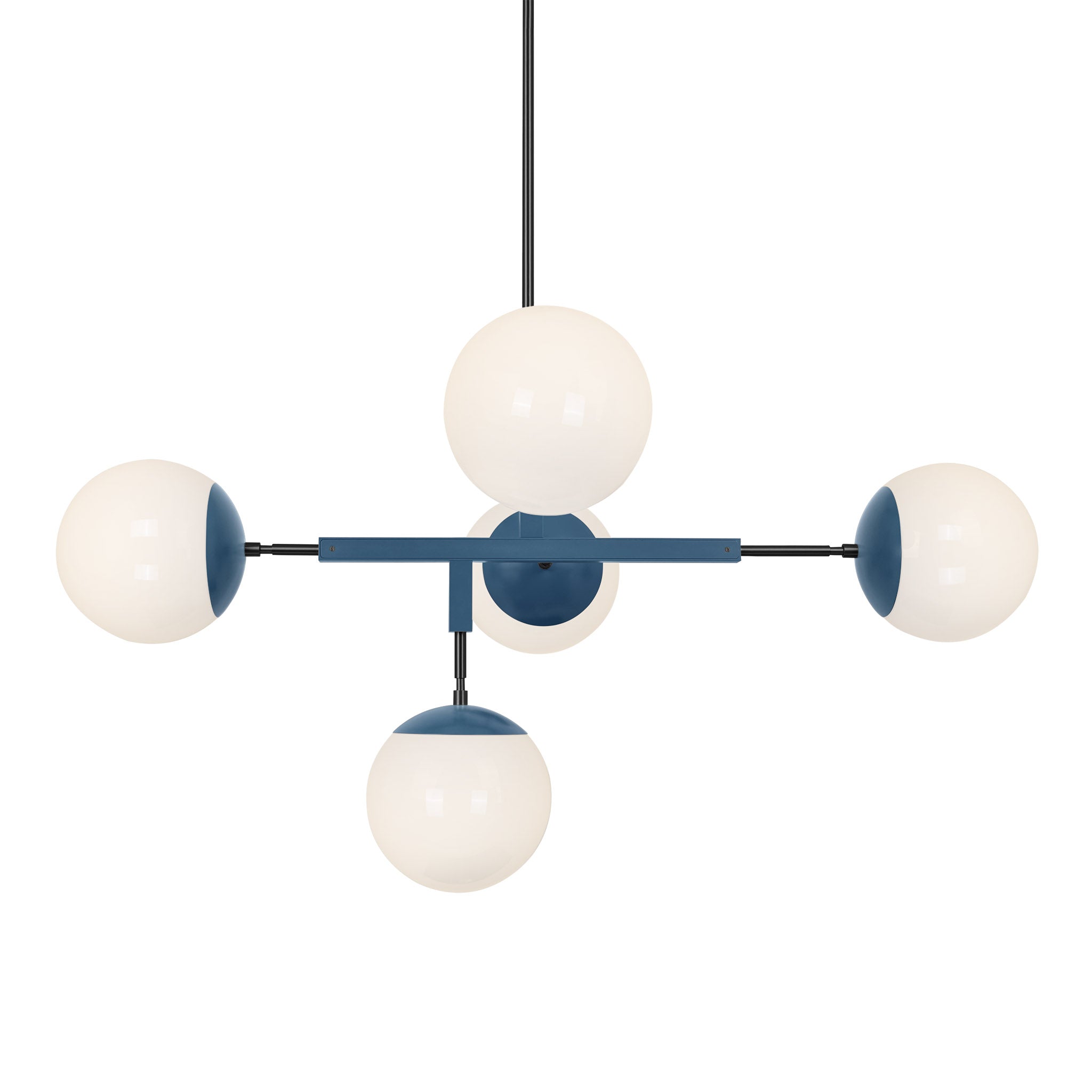 Black and slate blue color Big Prisma chandelier 42" Dutton Brown lighting