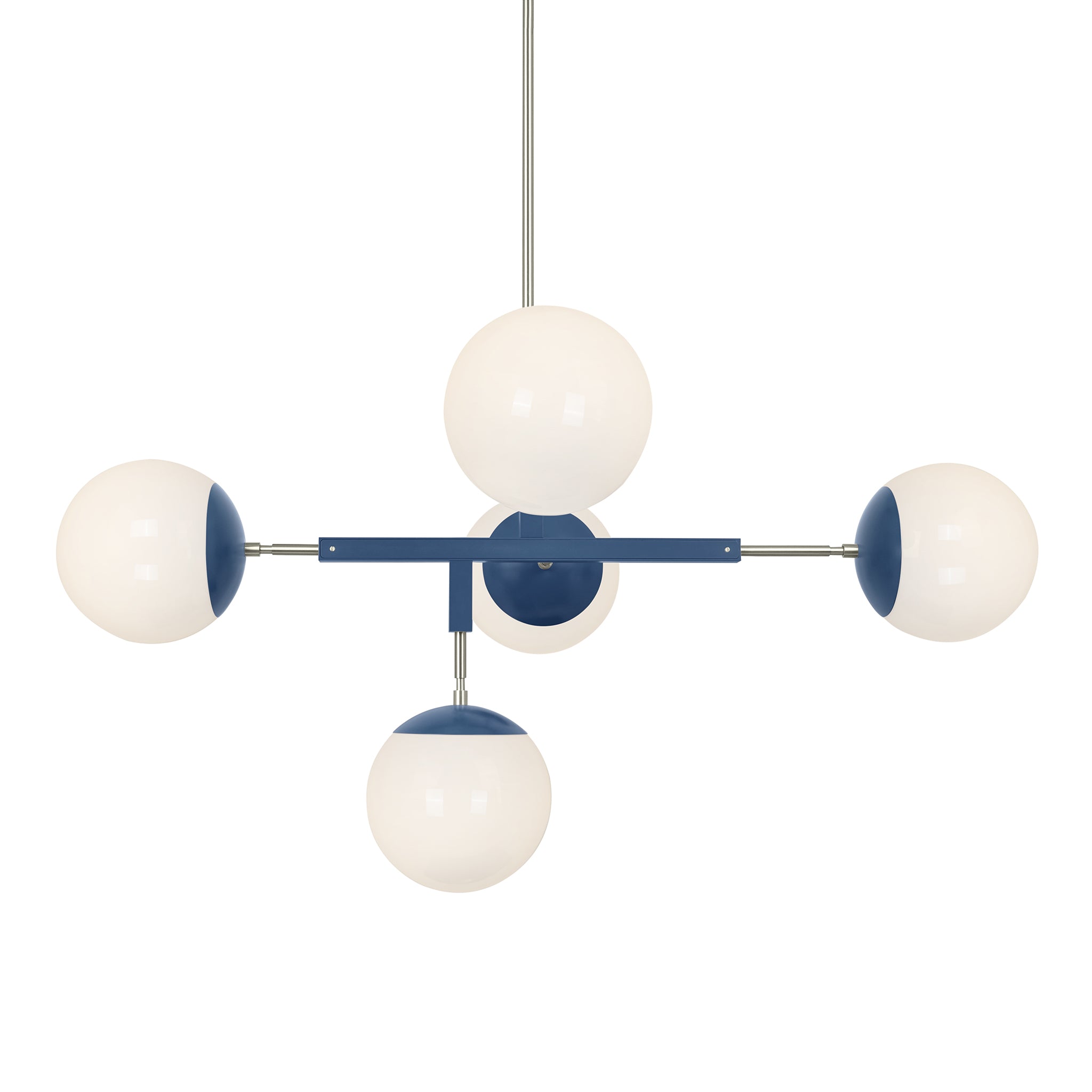 Nickel and slate blue color Big Prisma chandelier 42" Dutton Brown lighting