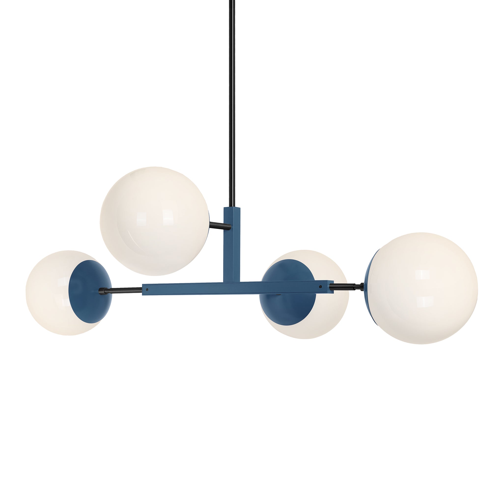 Black and slate blue color Big Status chandelier 42" Dutton Brown lighting