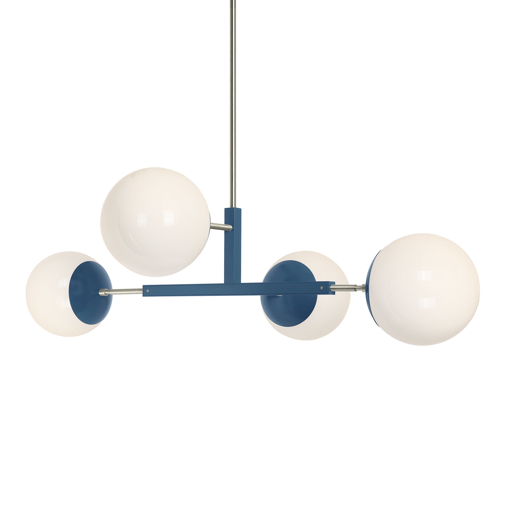 nickel and slate blue color Status chandelier 42"