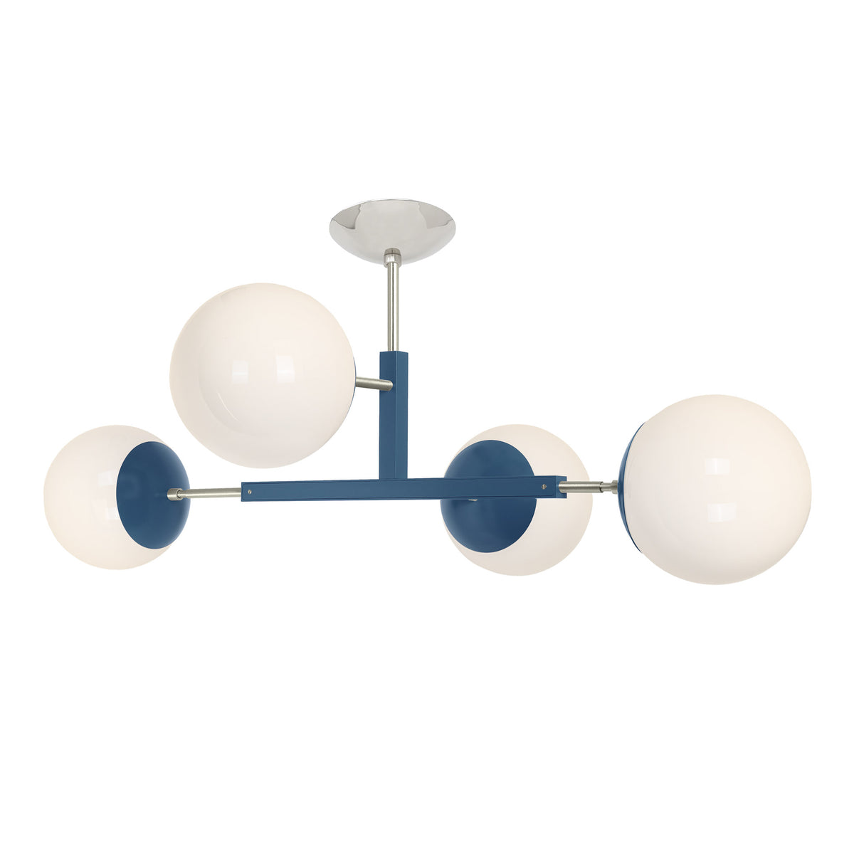 Nickel and slate blue color Big Status flush mount Dutton Brown lighting
