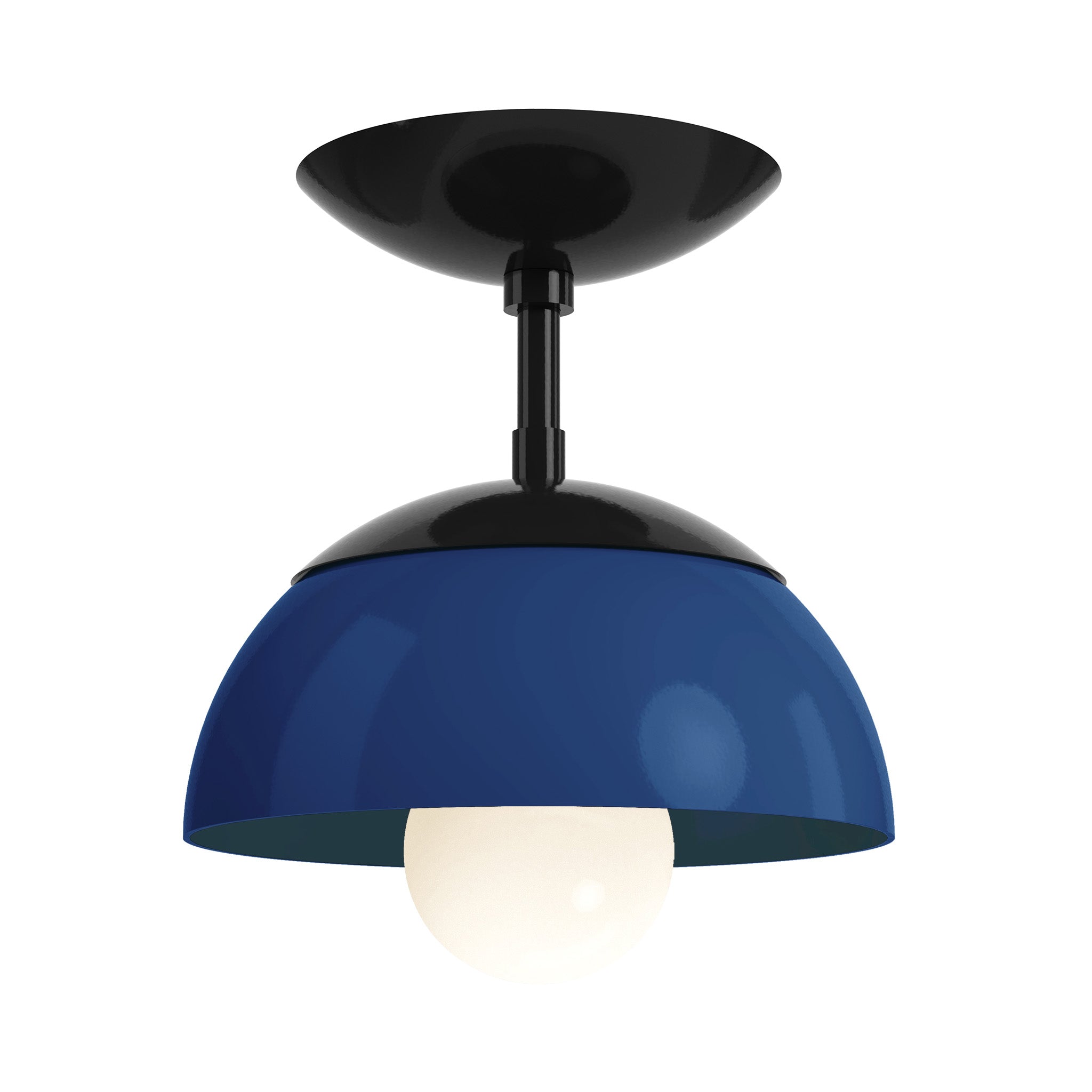 black cobalt color cadbury flush mount 8" dutton brown lighting