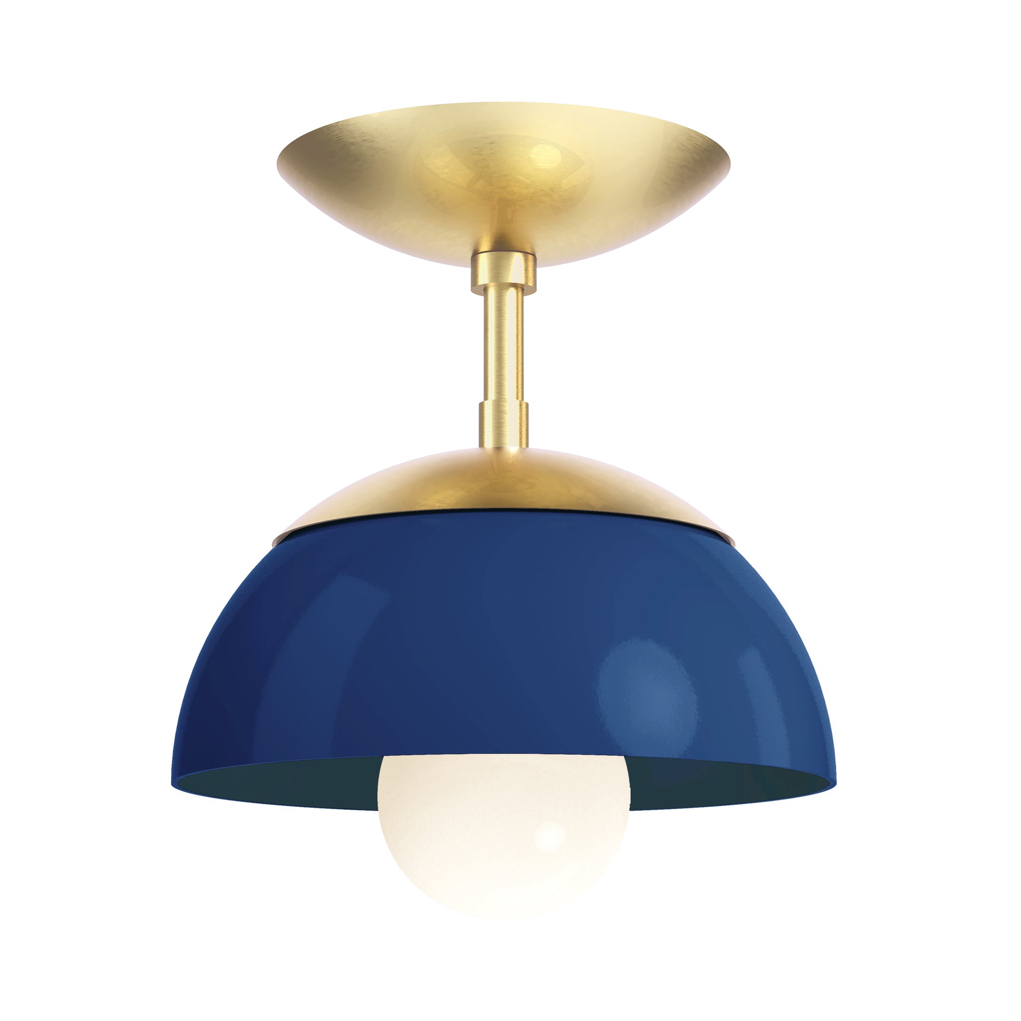 brass cobalt color cadbury flush mount 8" dutton brown lighting