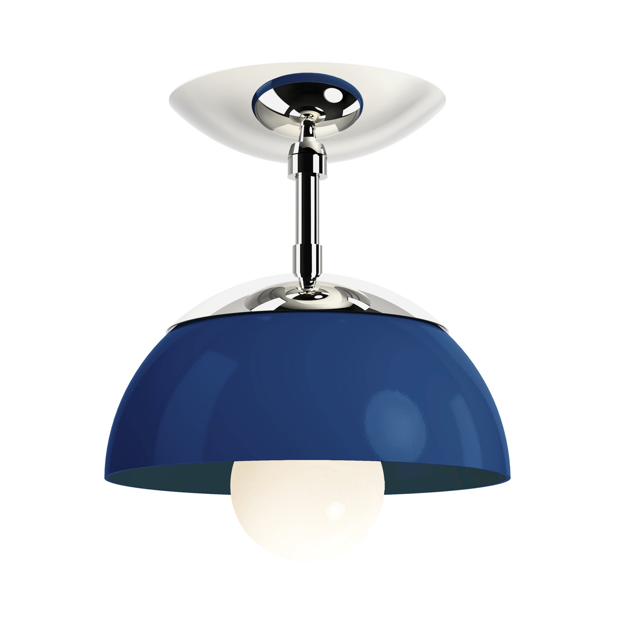 nickel cobalt color cadbury flush mount 8" dutton brown lighting