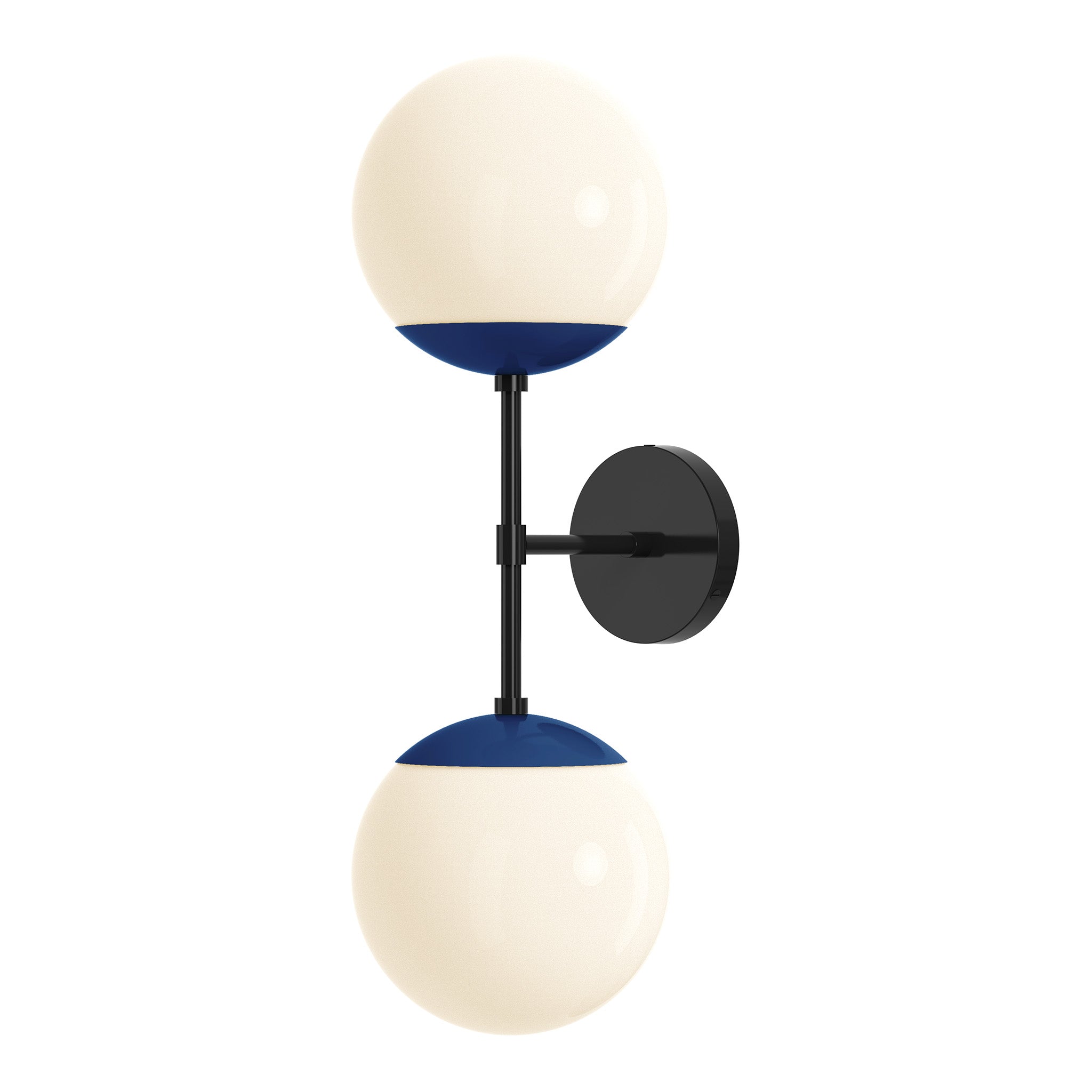 black cobalt color cap double sconce 8" dutton brown lighting