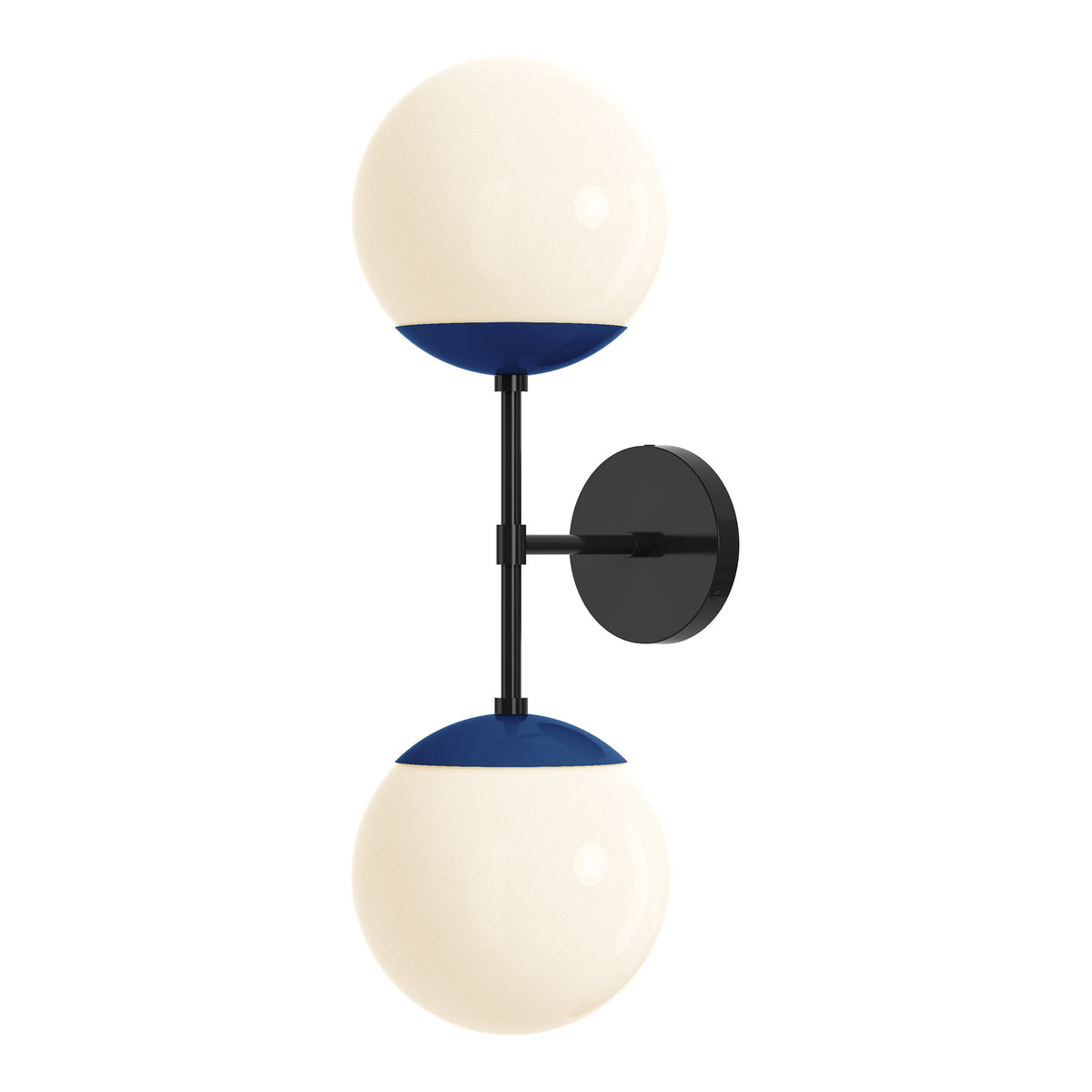 black cobalt color cap double sconce 8" dutton brown lighting