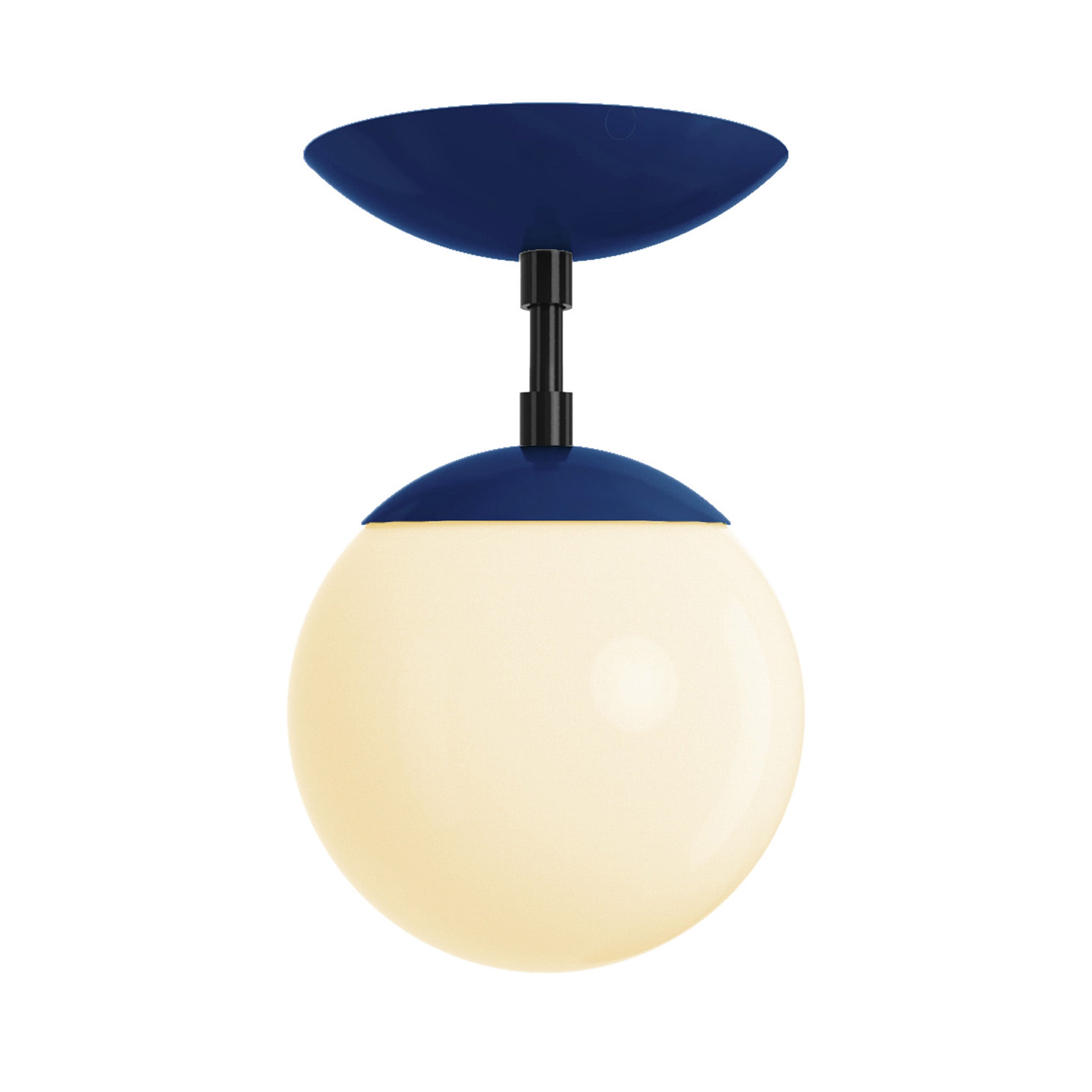 Black and cobalt cap globe flush mount 6" dutton brown lighting