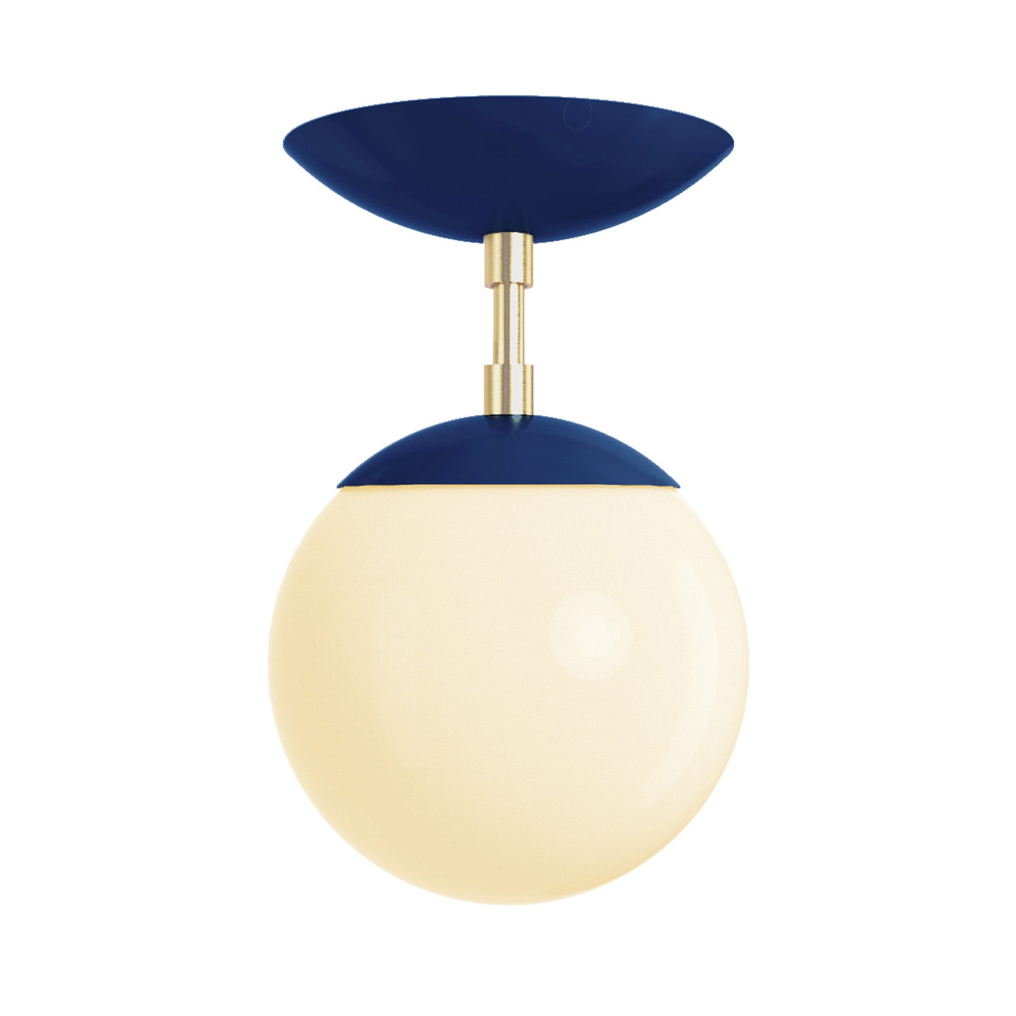 Brass and cobalt cap globe flush mount 6" dutton brown lighting