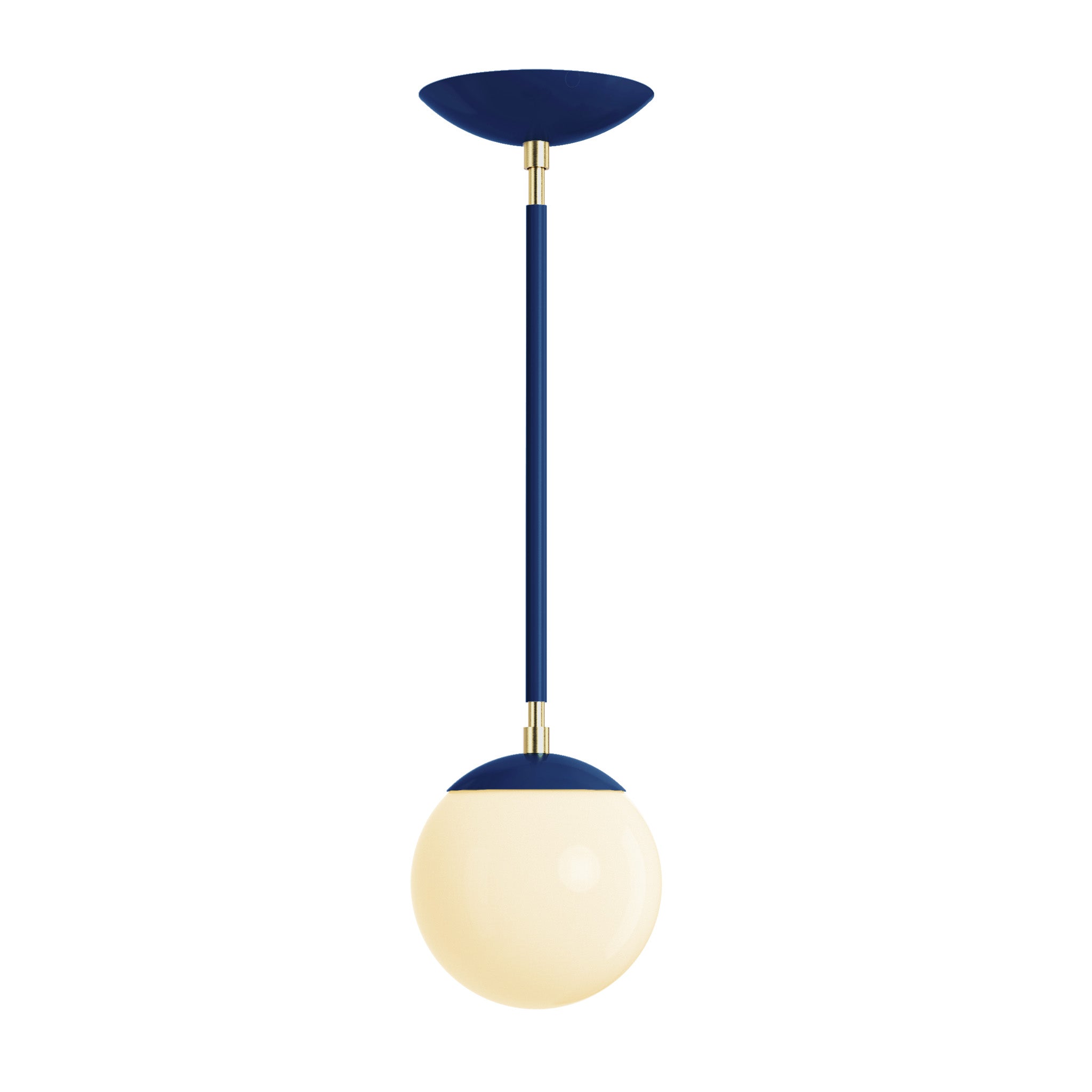 Brass and cobalt cap globe pendant 6" Dutton Brown lighting