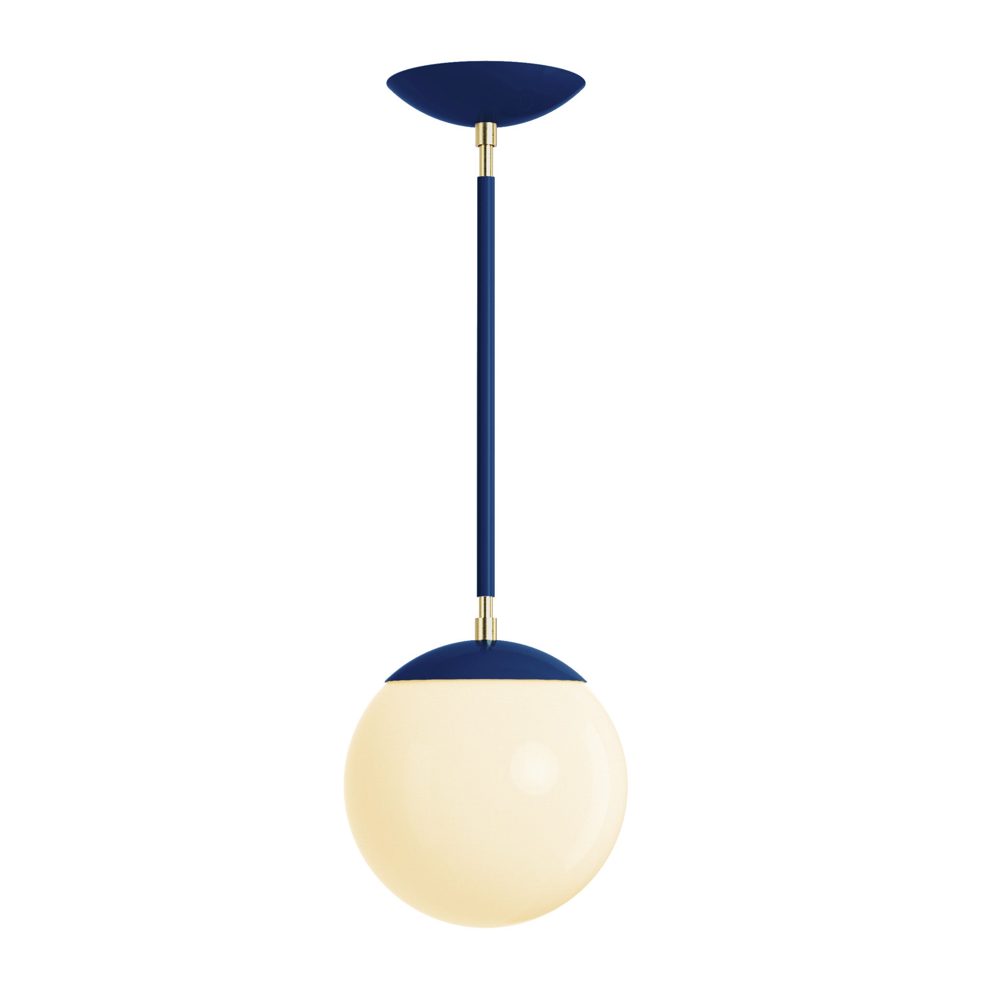 Brass and cobalt cap globe pendant 8" dutton brown lighting