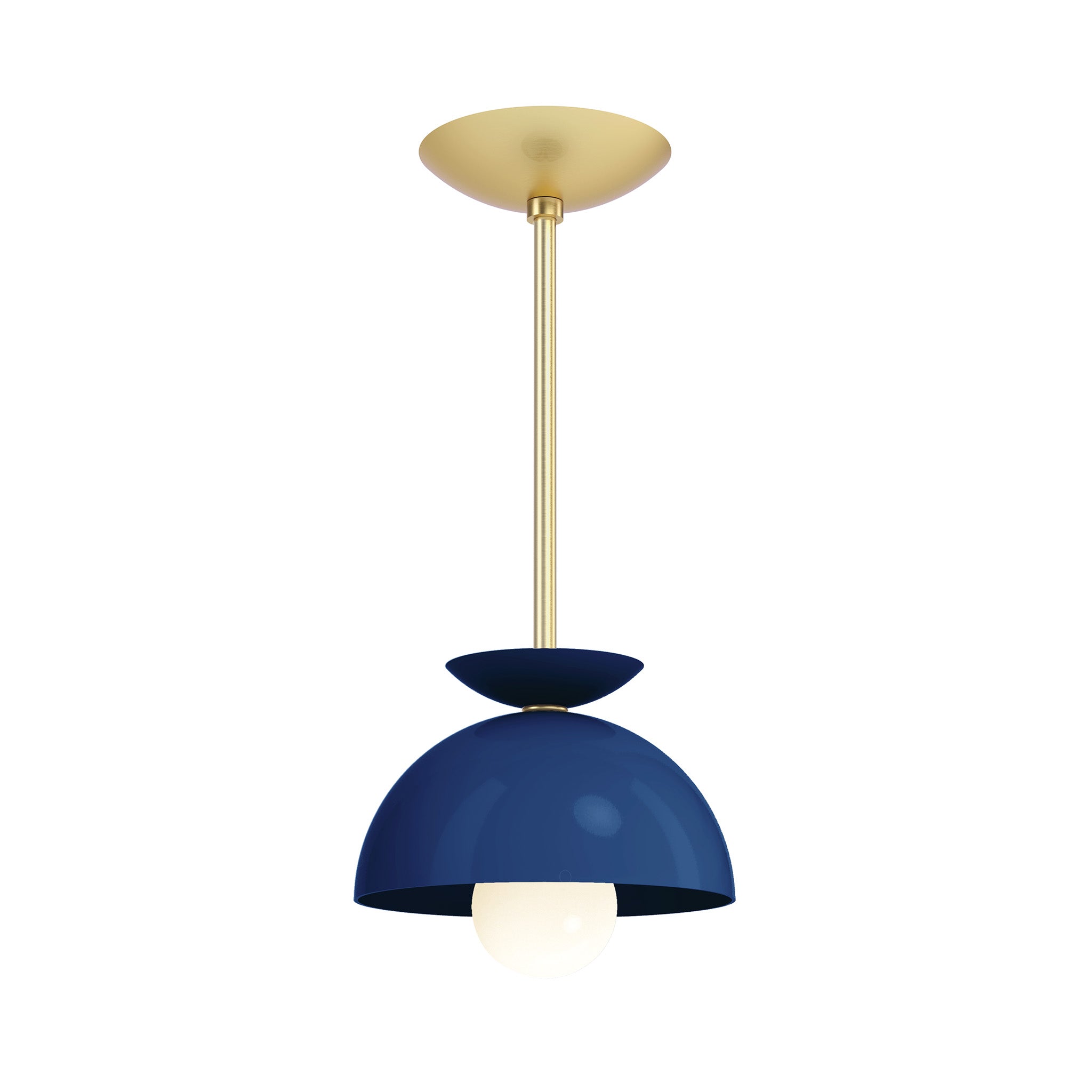 brass cobalt color echo pendant 8" dutton brown lighting