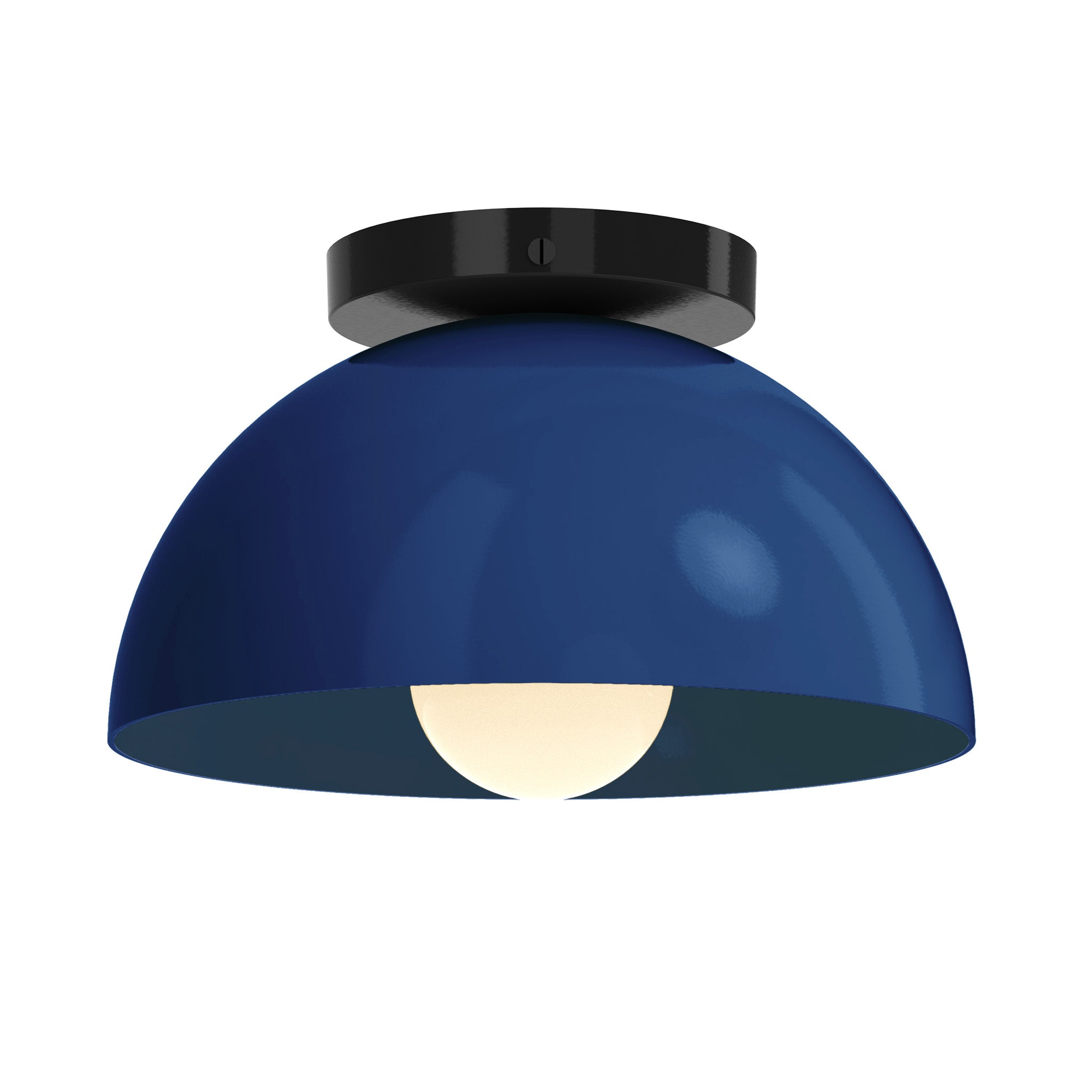 Black and cobalt color Hemi flush mount 10" Dutton Brown lighting