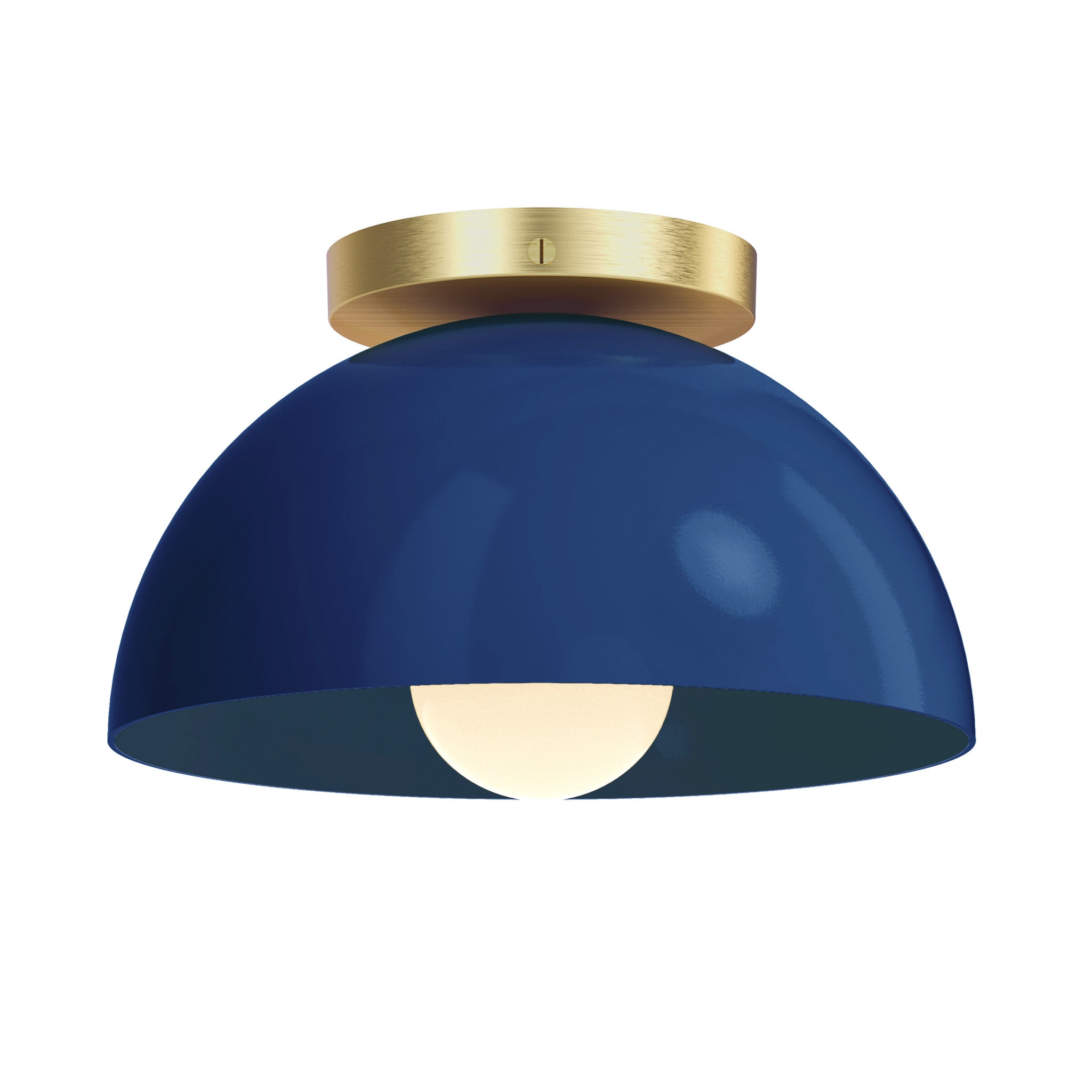 Brass and cobalt color Hemi flush mount 10" Dutton Brown lighting