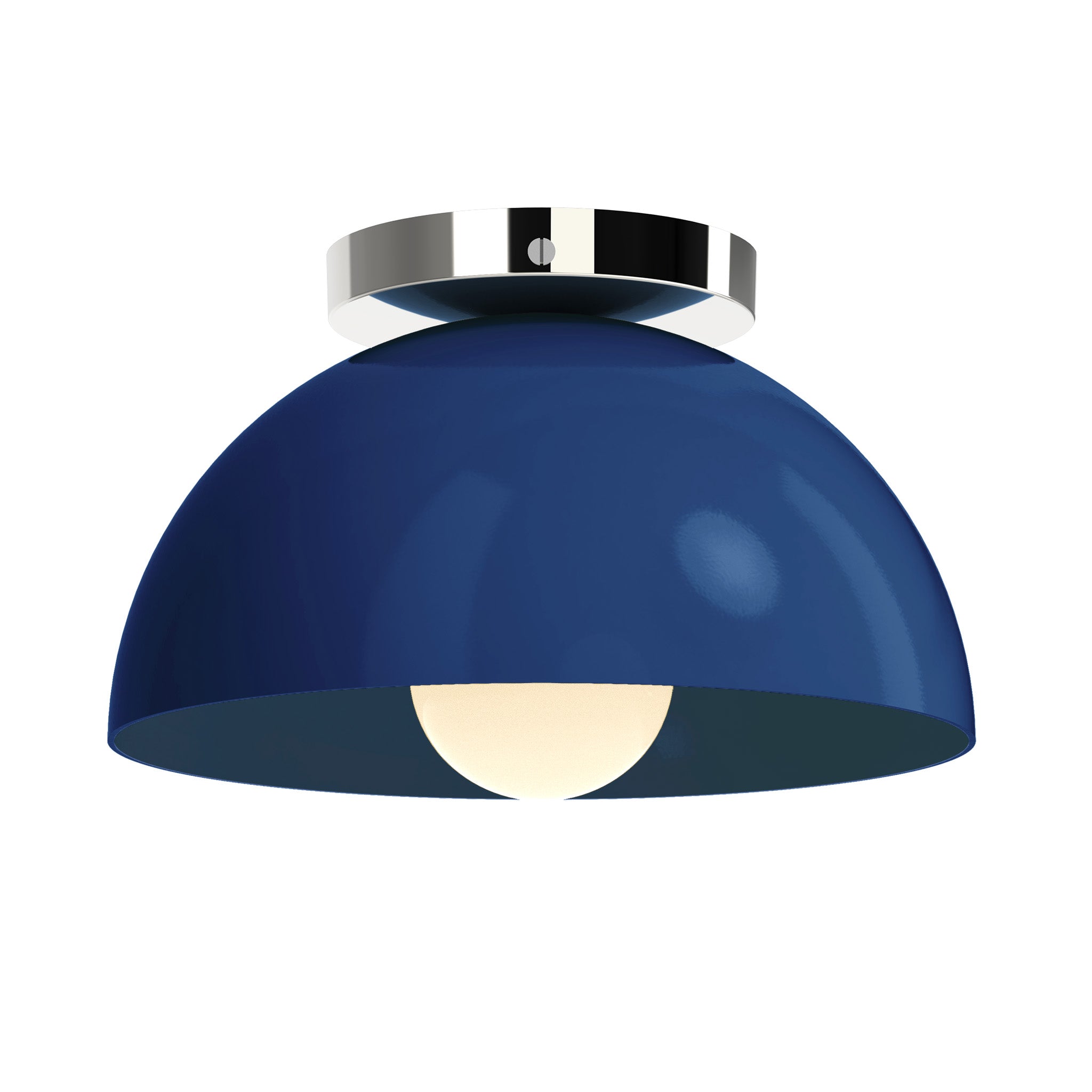 Nickel and cobalt color Hemi flush mount 10" Dutton Brown lighting