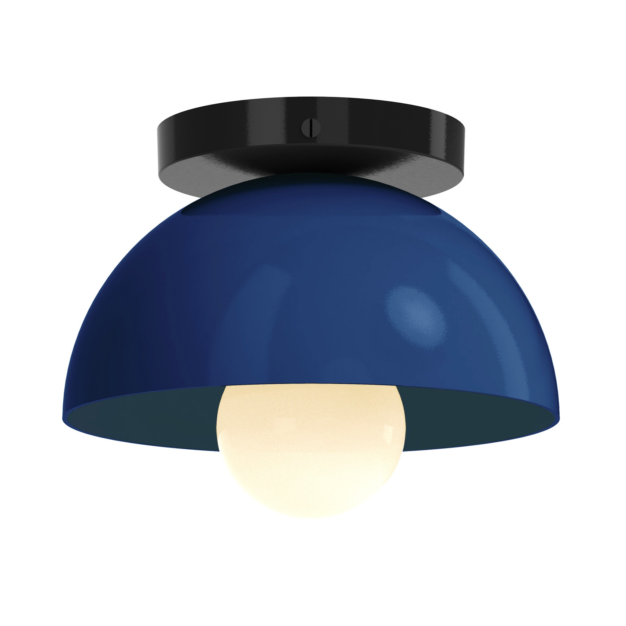 Black and cobalt color Hemi flush mount 8" Dutton Brown lighting