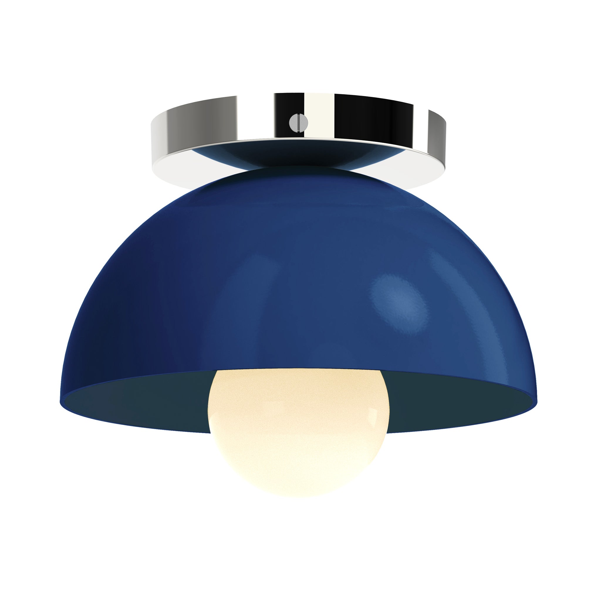 Nickel and cobalt color Hemi flush mount 8" Dutton Brown lighting