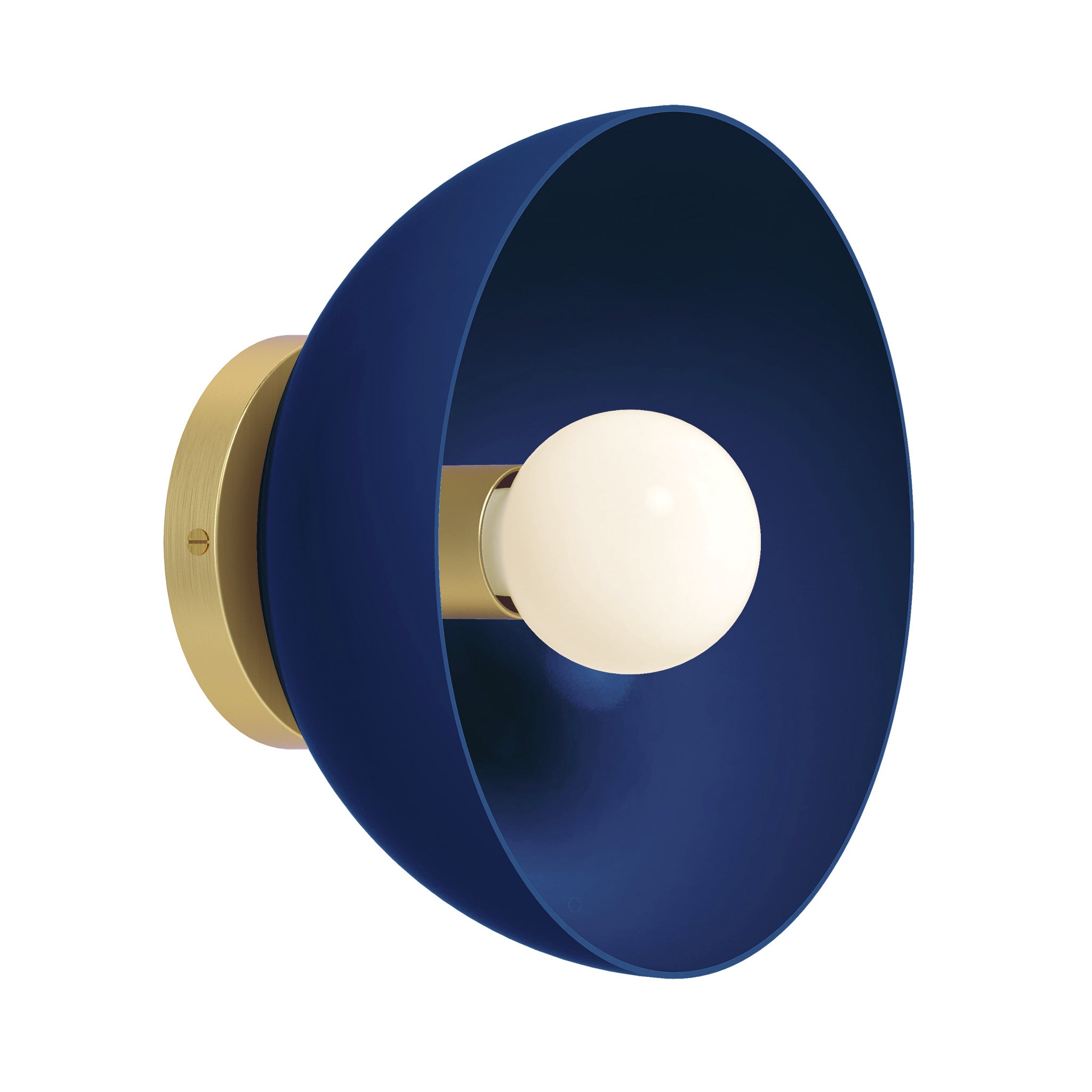 Brass and cobalt color hemi dome sconce 10" Dutton Brown lighting