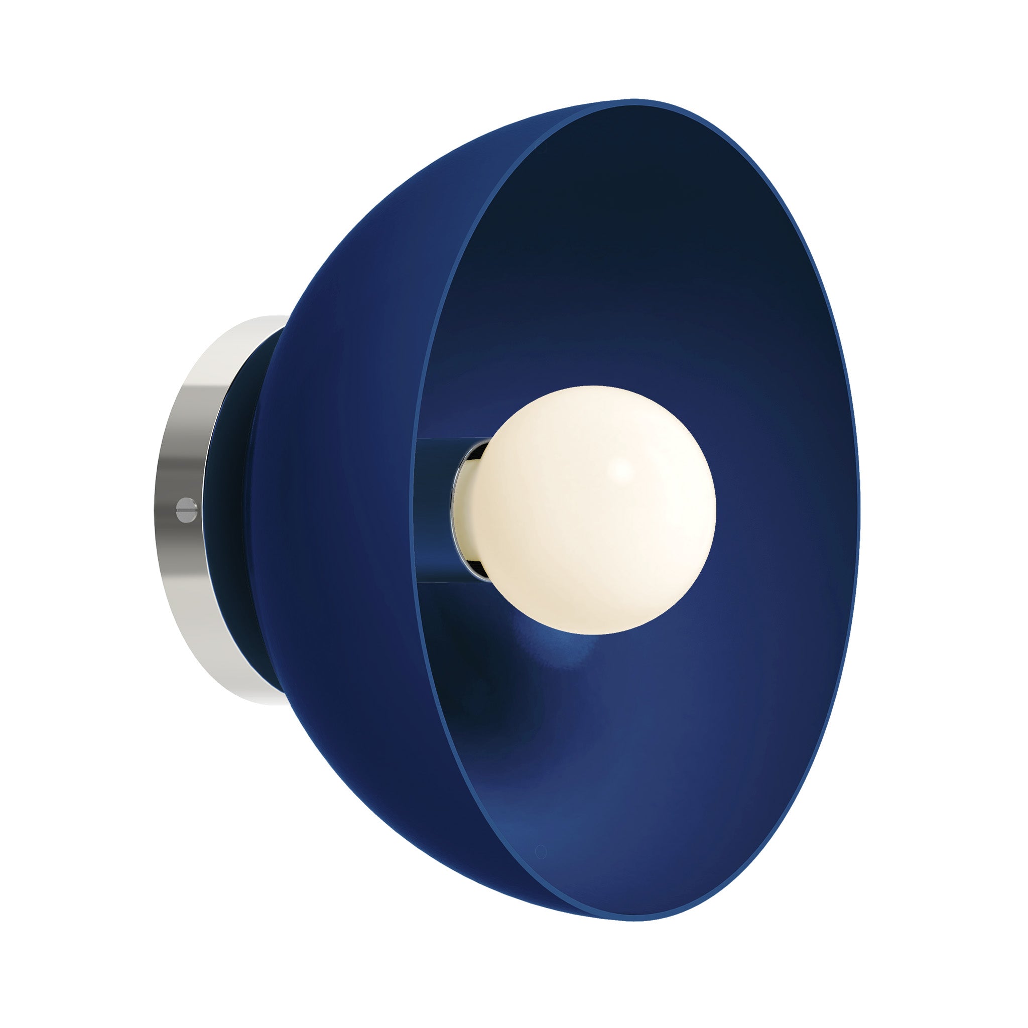 Nickel and cobalt color hemi dome sconce 10" Dutton Brown lighting