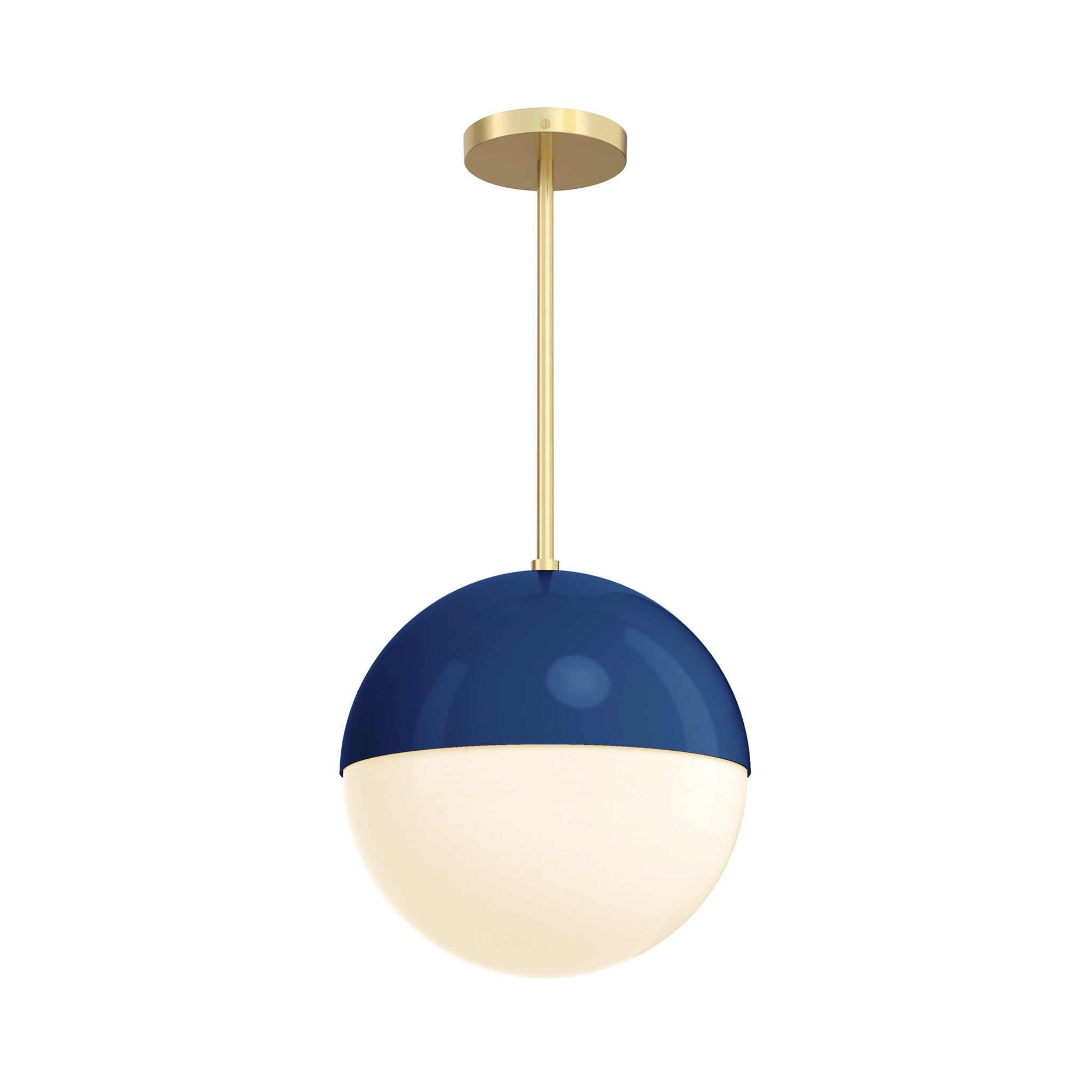 brass cobalt color lure pendant 12" dutton brown lighting
