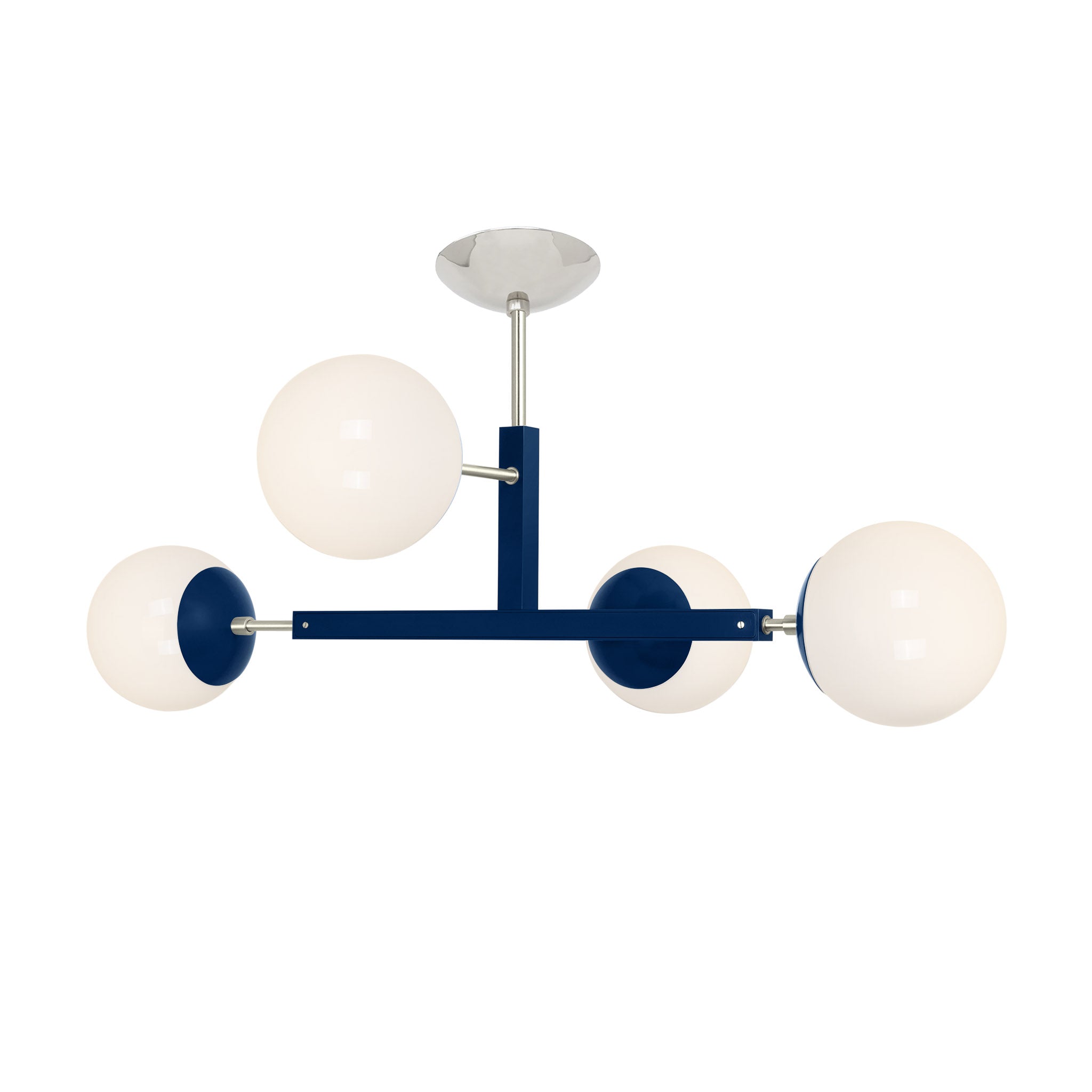 Nickel and cobalt color Status flush mount Dutton Brown lighting