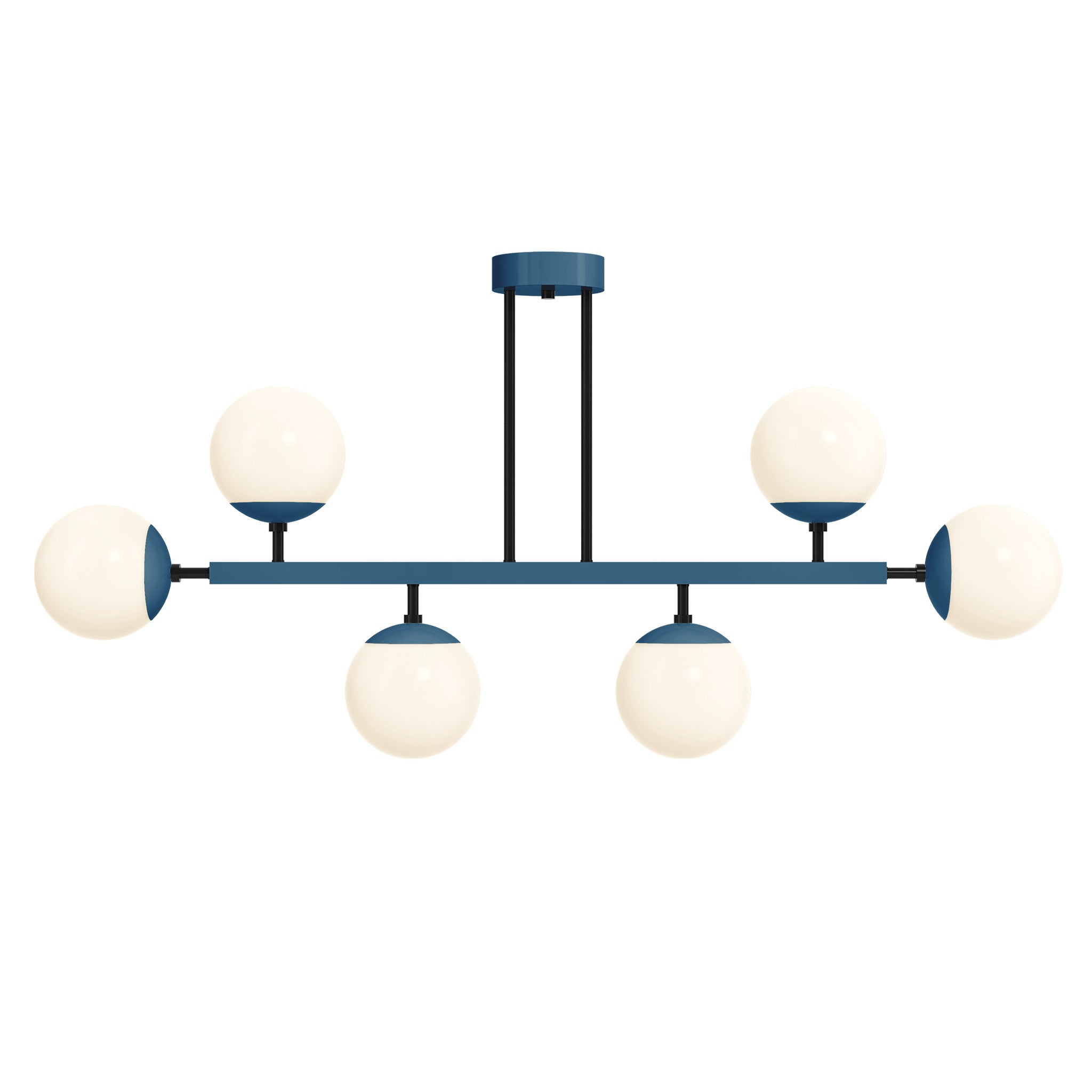 black and slate blue Color Axia Globe Chandelier 46" Dutton Brown lighting