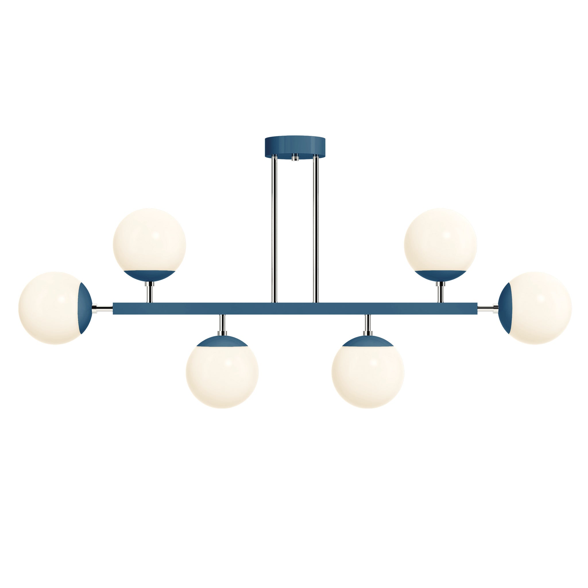 nickel and slate blue Color Axia Globe Chandelier 46" Dutton Brown lighting