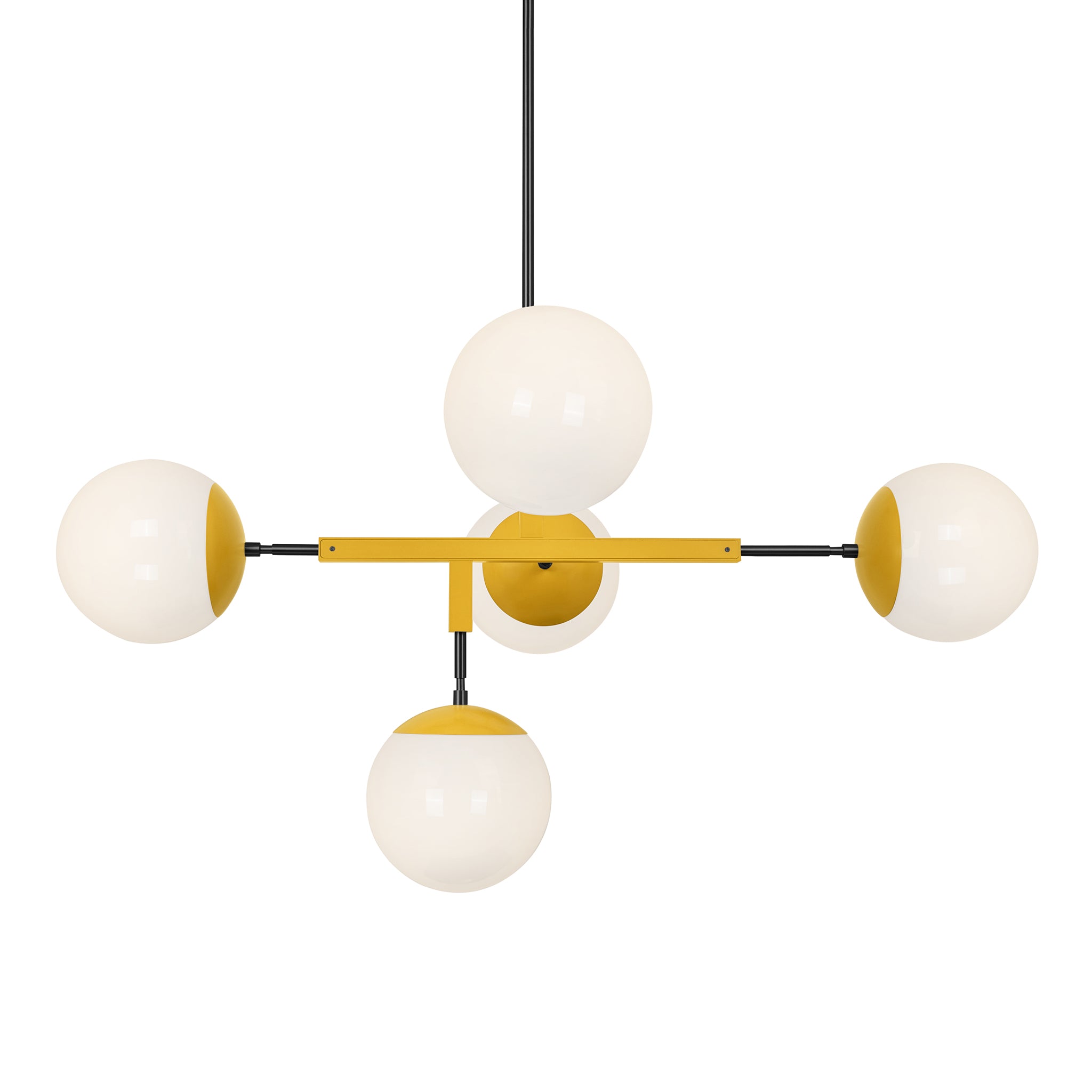 Black and ochre color Big Prisma chandelier 42" Dutton Brown lighting