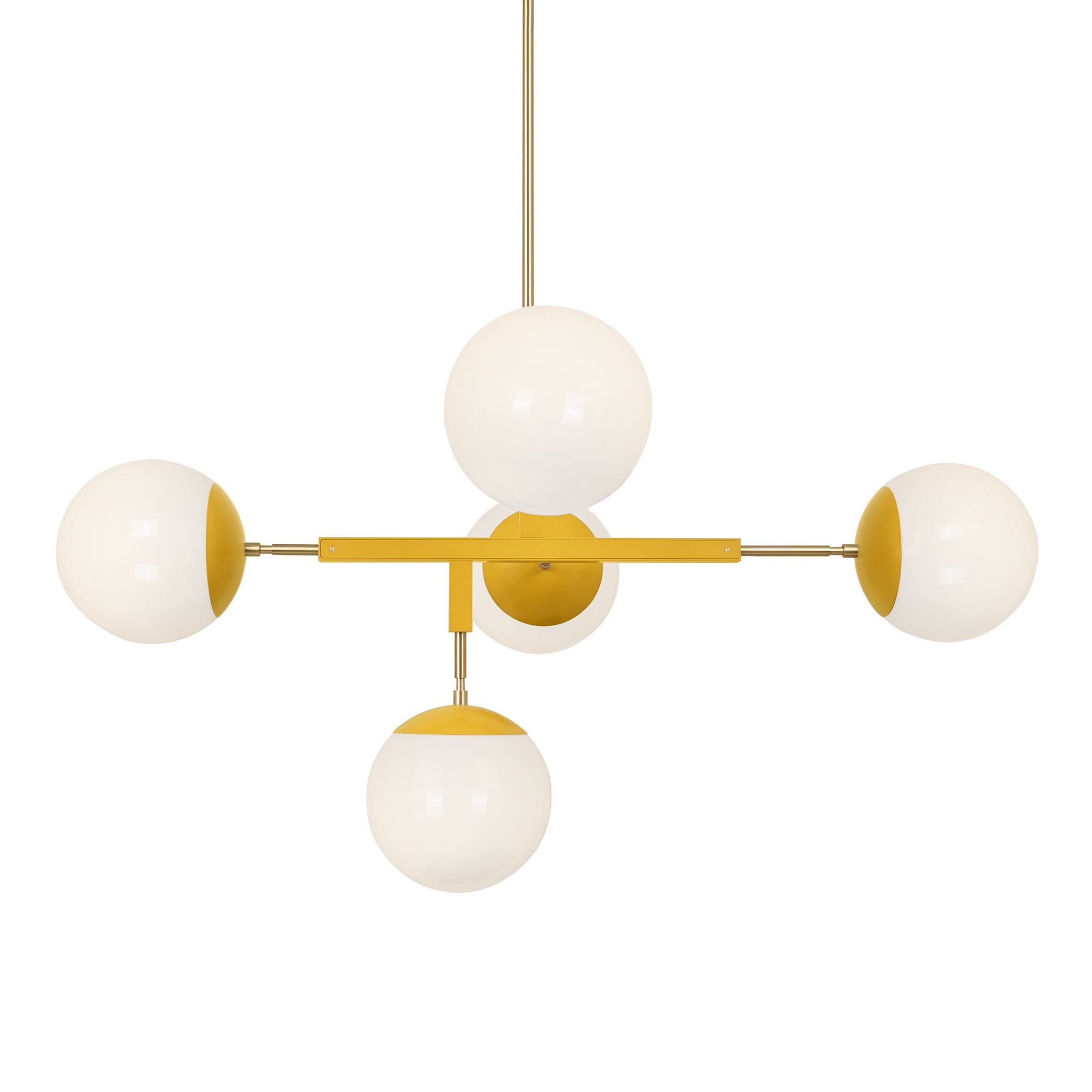 Brass and ochre color Big Prisma chandelier 42" Dutton Brown lighting