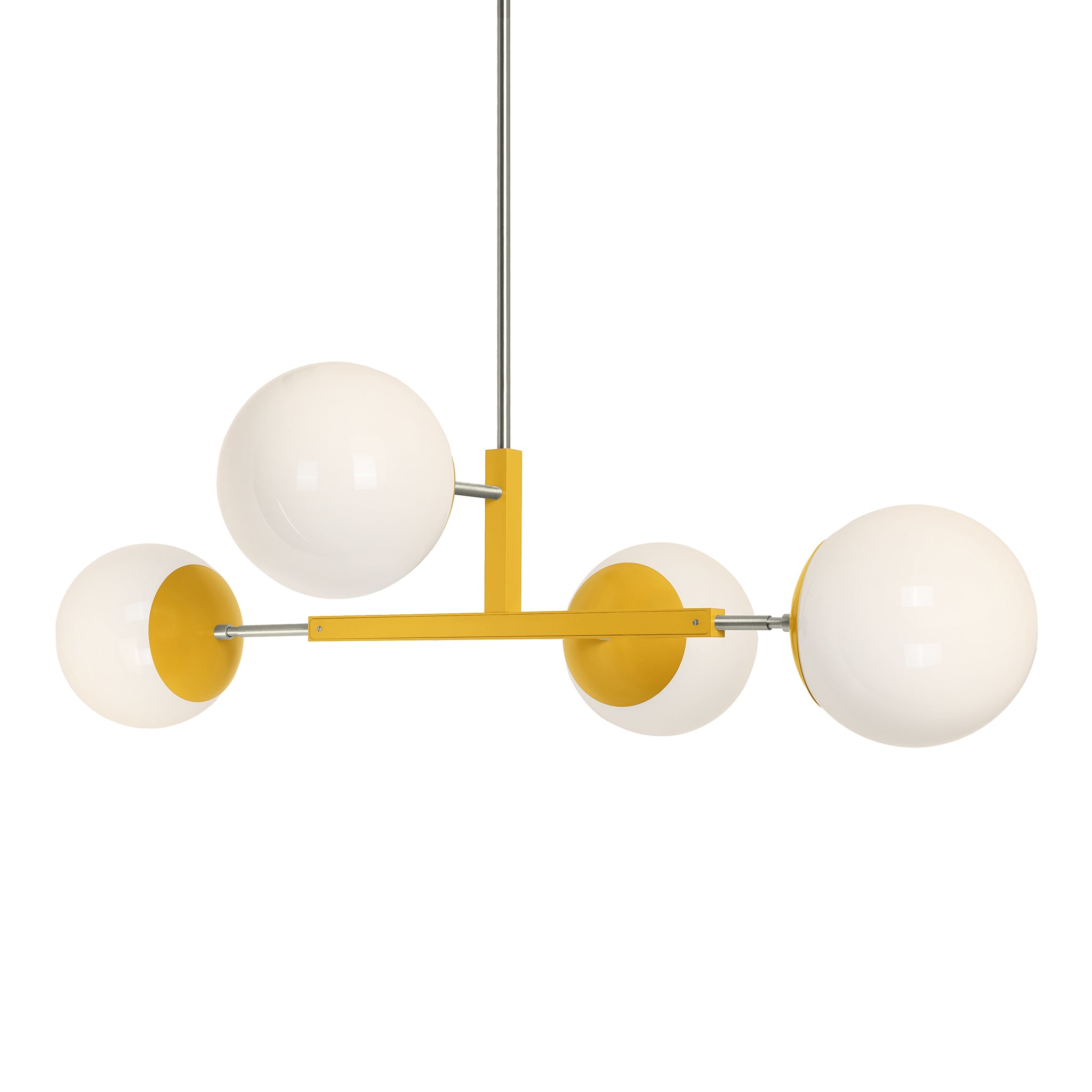 Nickel and ochre color Big Status chandelier 42" Dutton Brown lighting