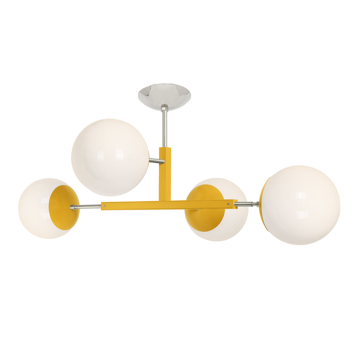 Nickel and ochre color Big Status flush mount Dutton Brown lighting