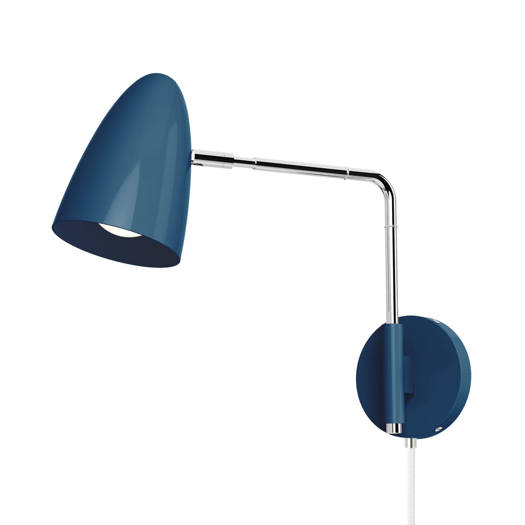 nickel slate blue color boom swing arm plug-in sconce 9" arm dutton brown lighting